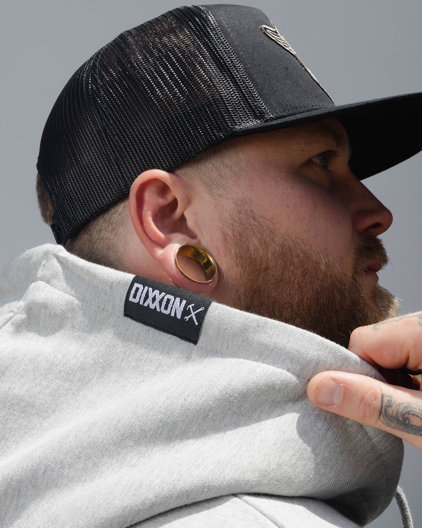 Black Working Class Logo Zip Up Hoodie - Heather Gray - Image 4