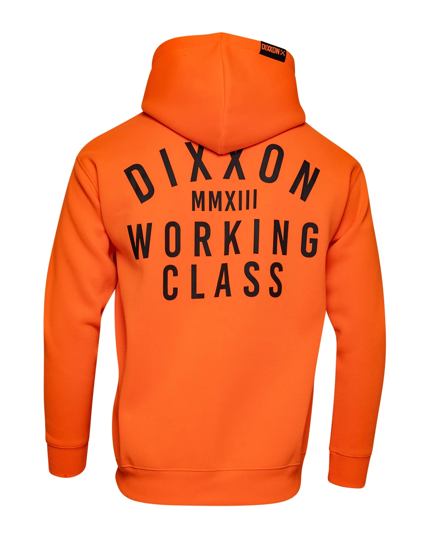 Black Working Class Zip Up Hoodie - Safety Orange - Image 2