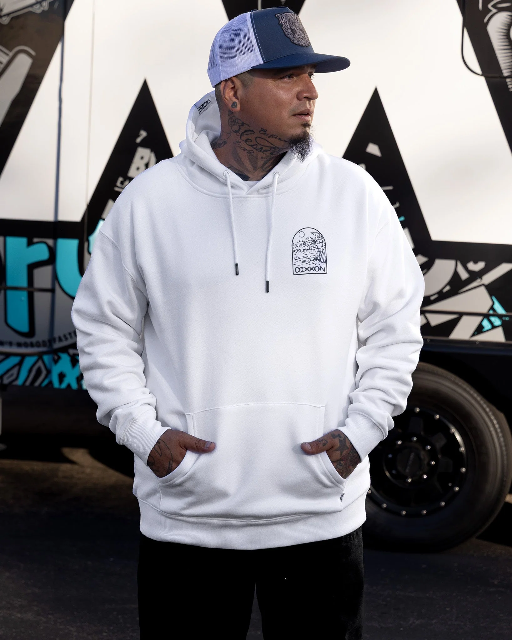 Blue Seaside Pullover Hoodie - White - Image 3