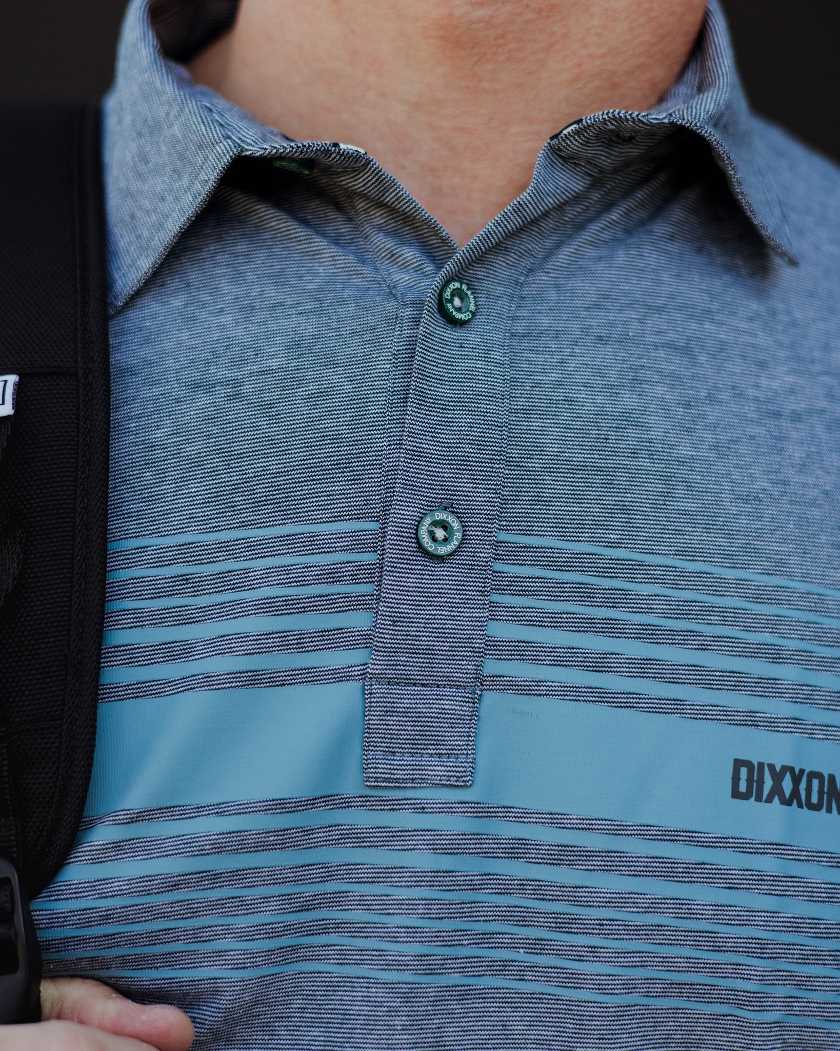 Blue Stripe Premium Polo - Heathered Teal - Image 3