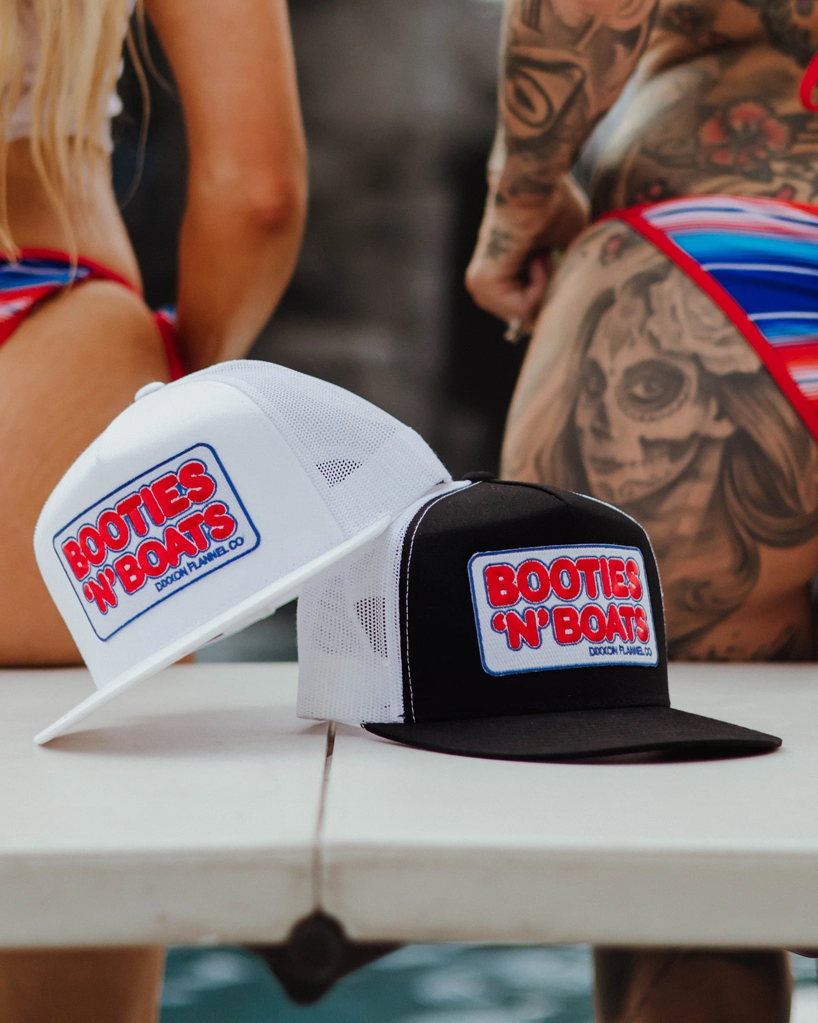 Booties N' Boats Flat Bill Trucker Snapback - Image 2