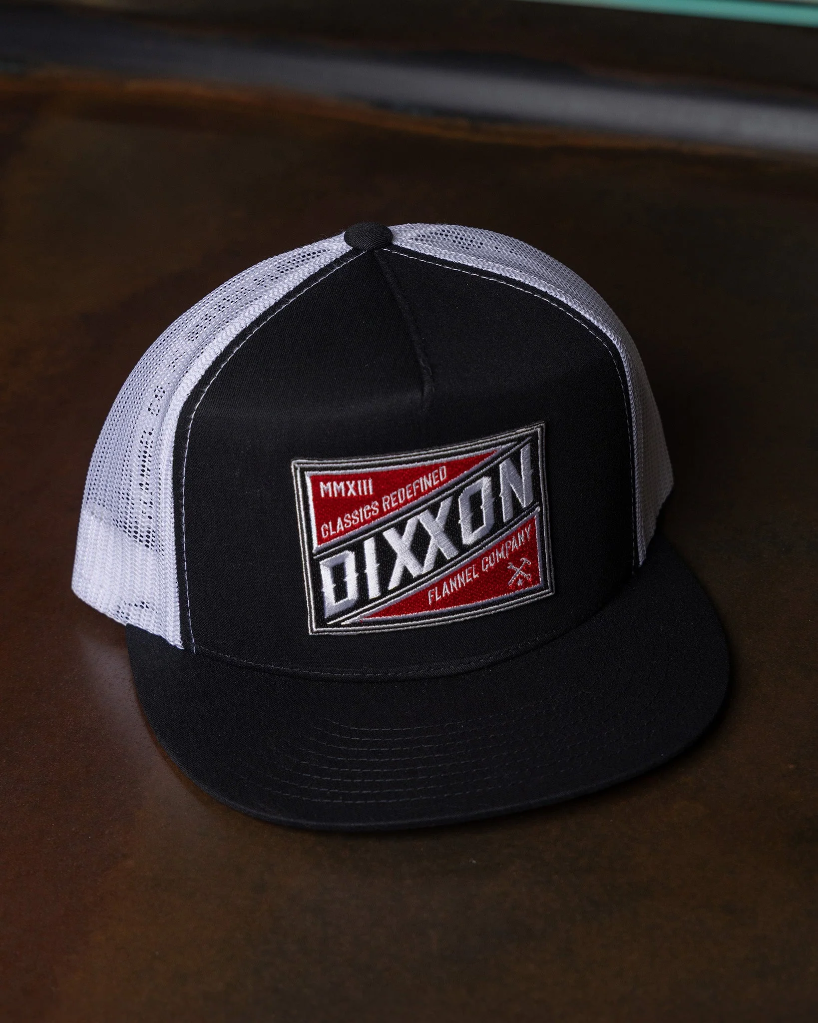 Classics Redefined Flat Bill Trucker Snapback - Red, White, & Black - Image 4
