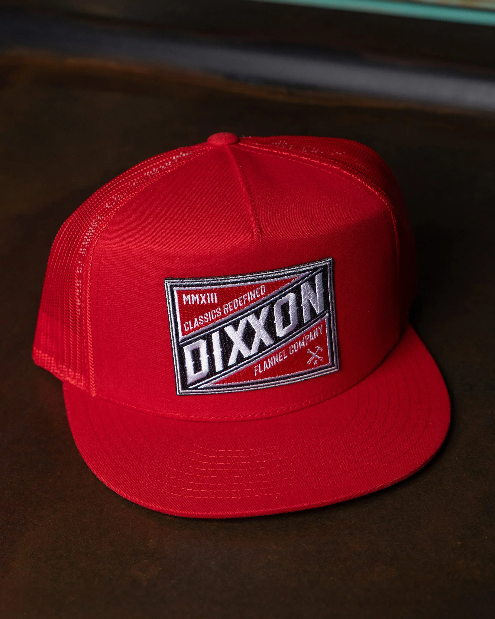 Classics Redefined Flat Bill Trucker Snapback - Red, White, & Black - Image 5