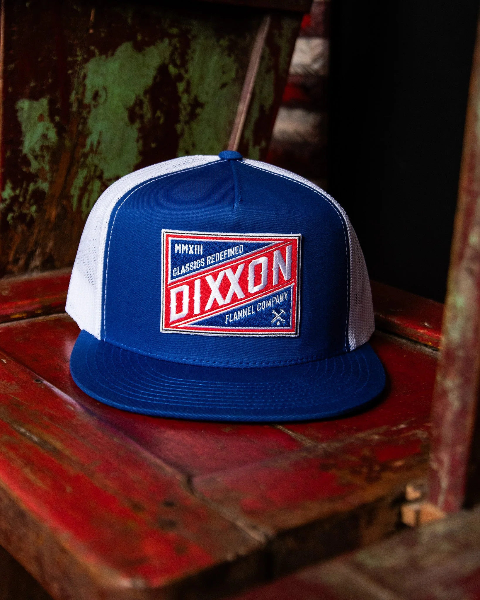 Classics Redefined Flat Bill Trucker Snapback - Red, White, & Blue - Image 3