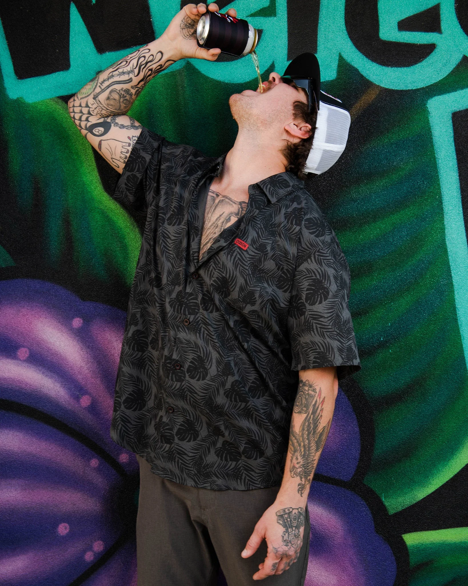 Corcovado Camo Party Shirt - Black & Gray - Image 5