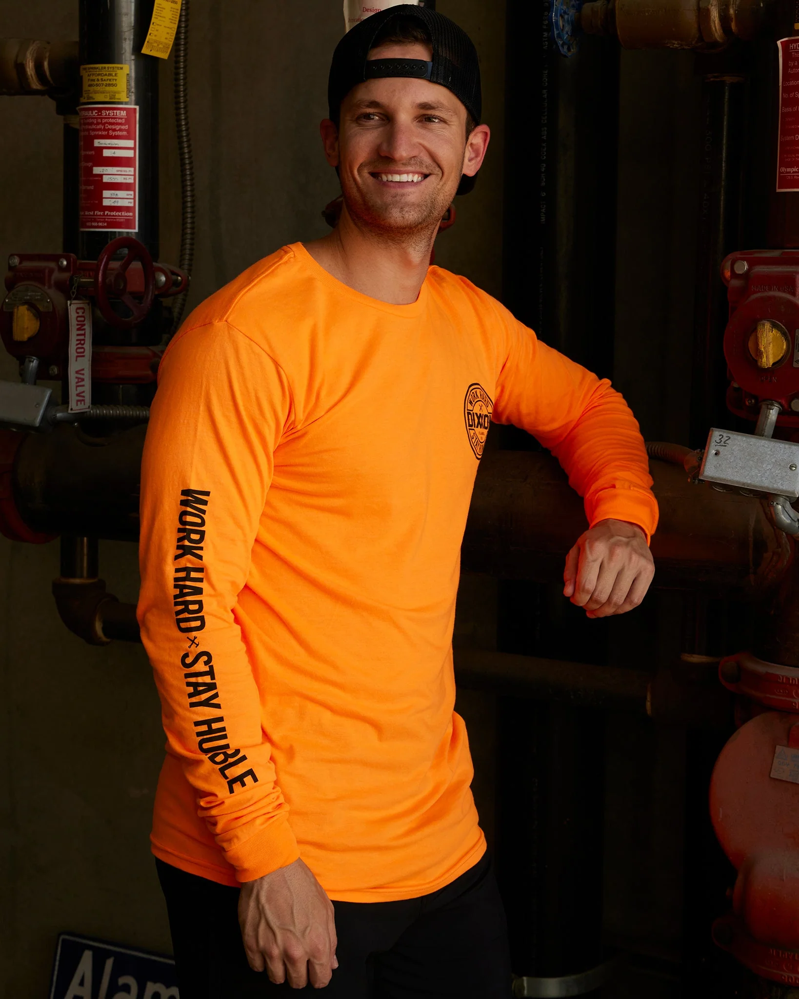 Corpo Hi Vis Long Sleeve T-Shirt - Orange - Image 3