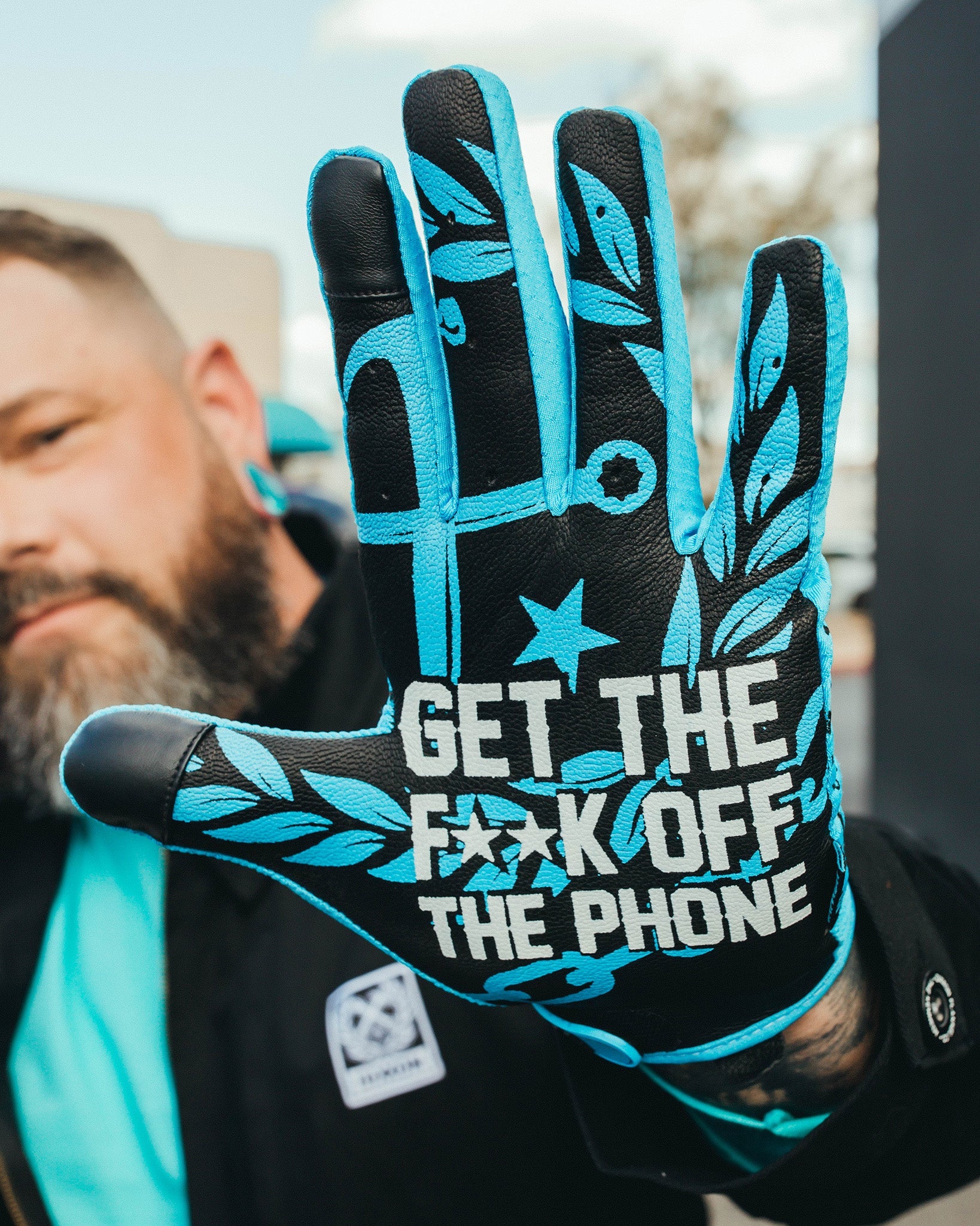 Corpo Moto Gloves - Aqua & Black - Image 2