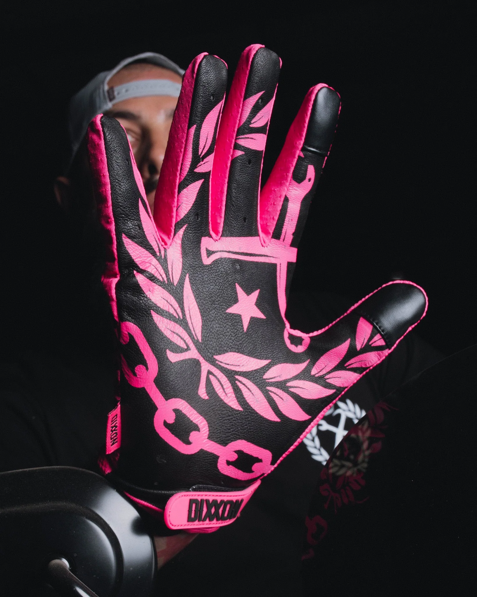 Corpo Moto Gloves - Pink & Black - Image 3