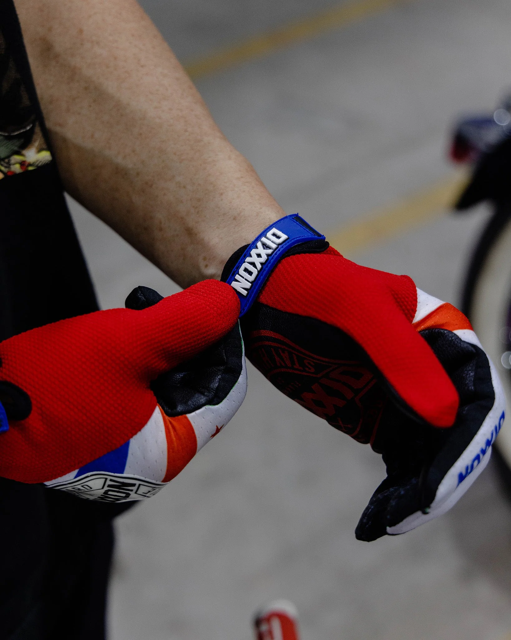Corpo Moto Gloves - Red, White, & Blue - Image 3