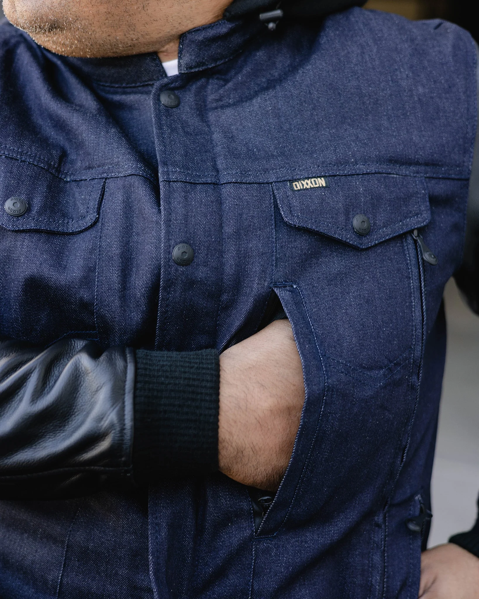 Dillinger Denim & Leather Jacket - Blue Denim - Image 5