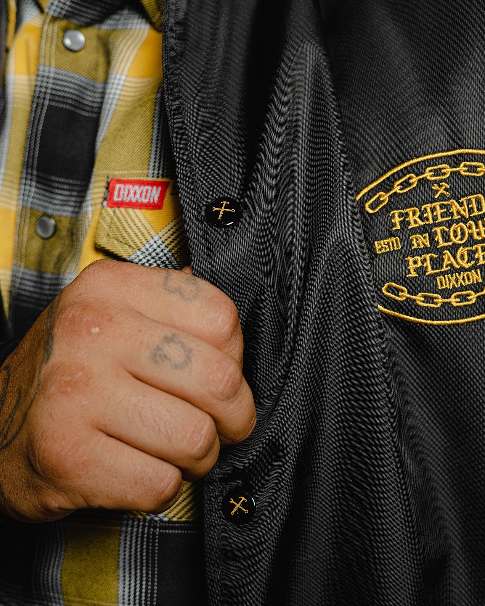 Friends in Low Places Nylon Varsity Jacket - Black - Image 4