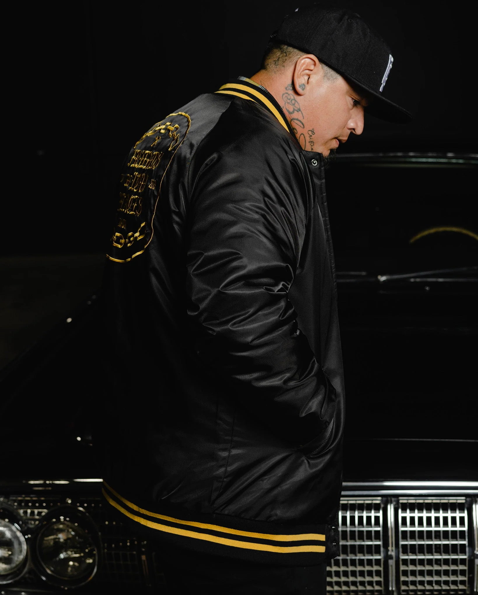Friends in Low Places Nylon Varsity Jacket - Black - Image 6
