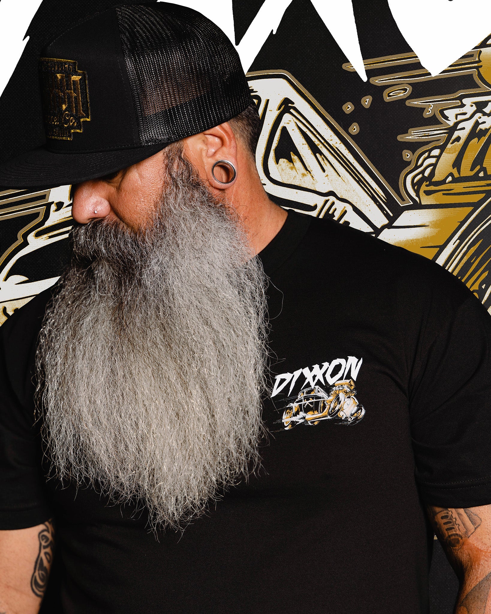Gold Hot Rod T-Shirt - Black - Image 2