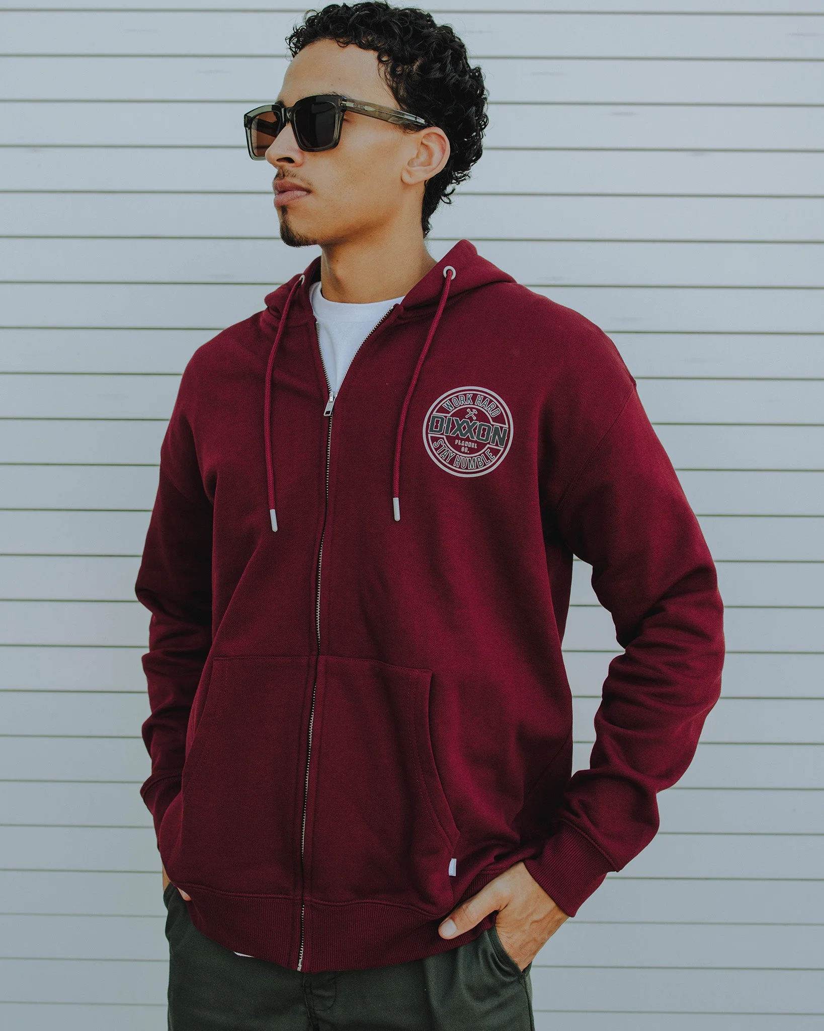 Gray & Black Corpo Zip Up - Maroon - Image 2