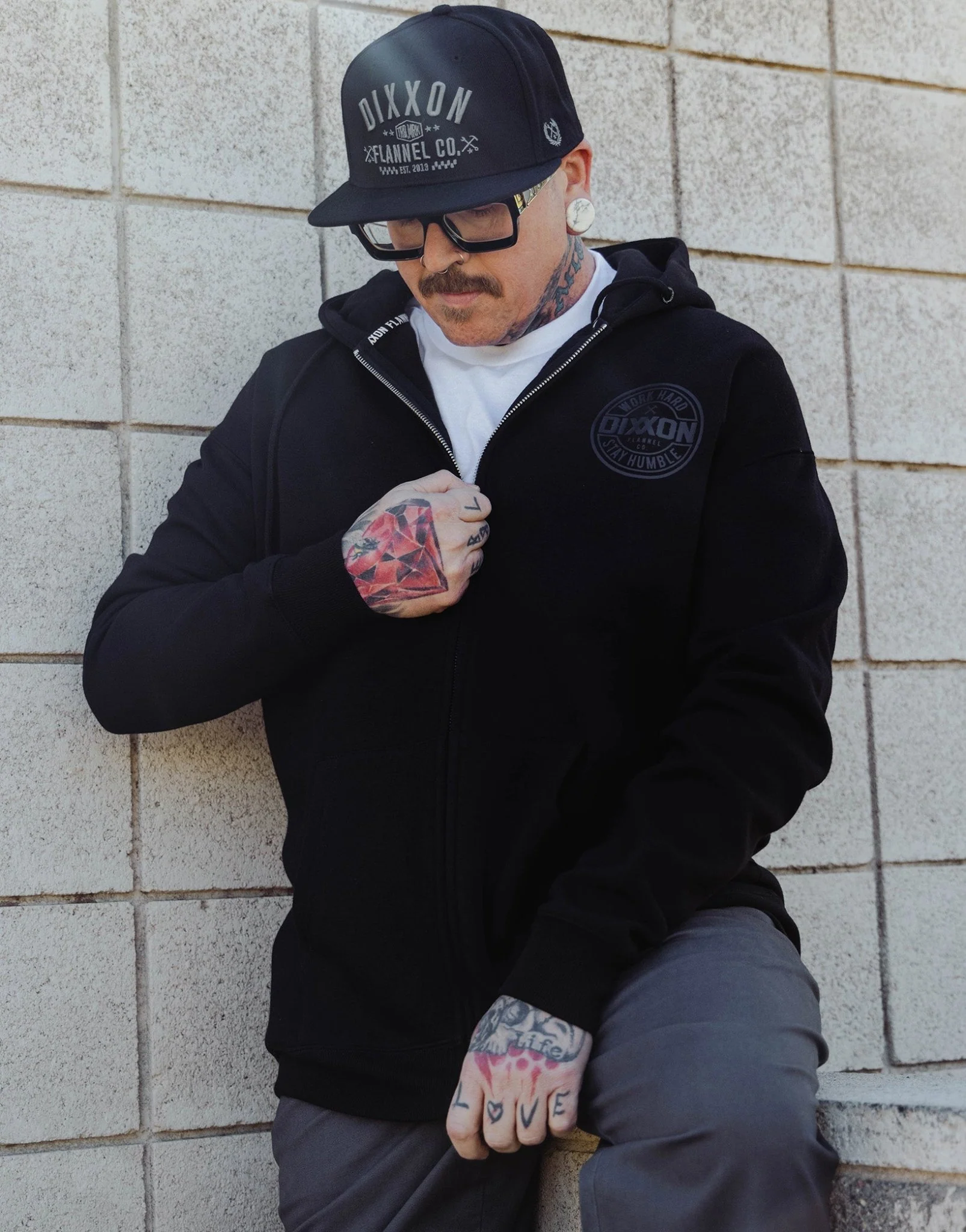 Gray Corpo Zip Up Hoodie - Black - Image 4