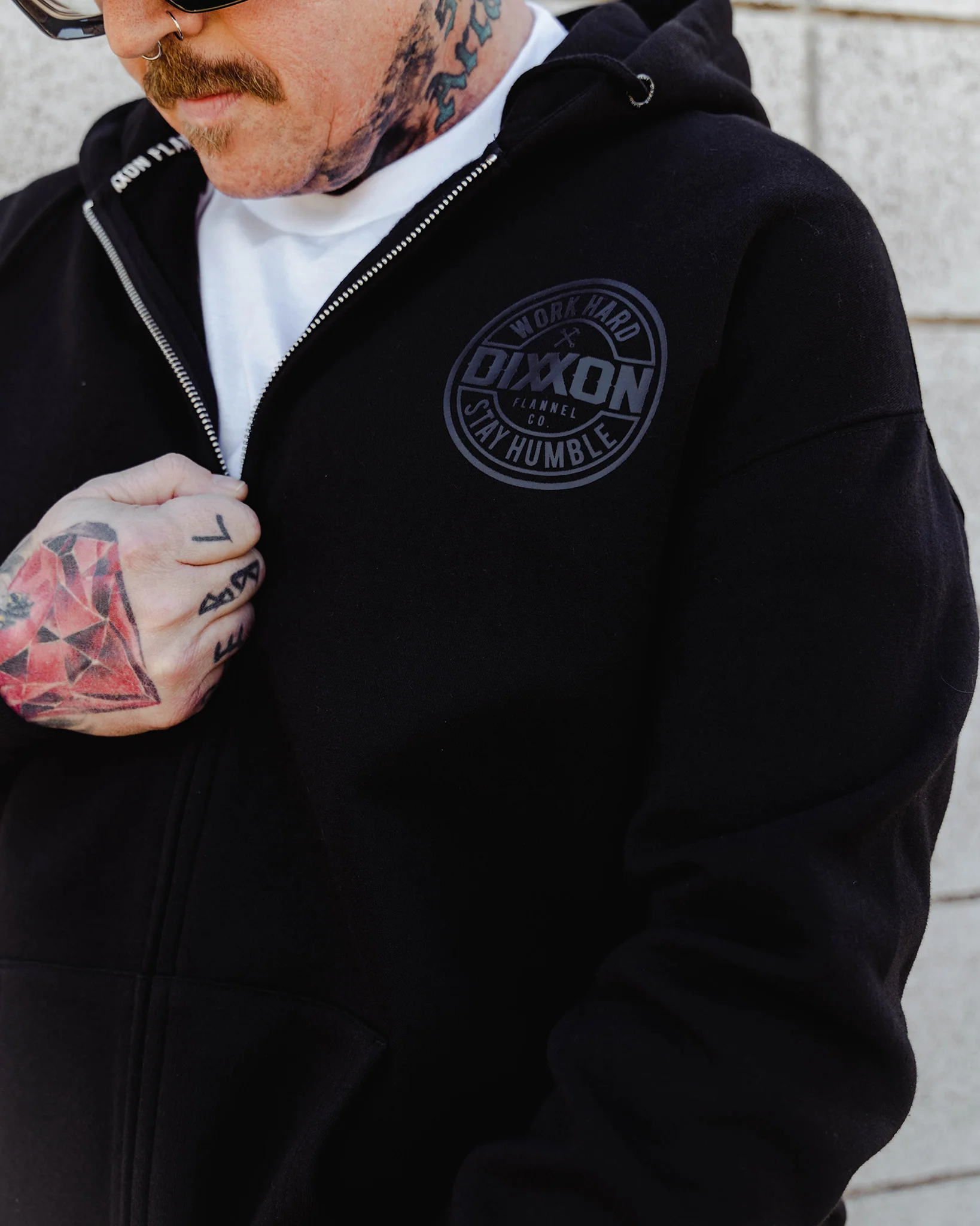 Gray Corpo Zip Up Hoodie - Black - Image 5