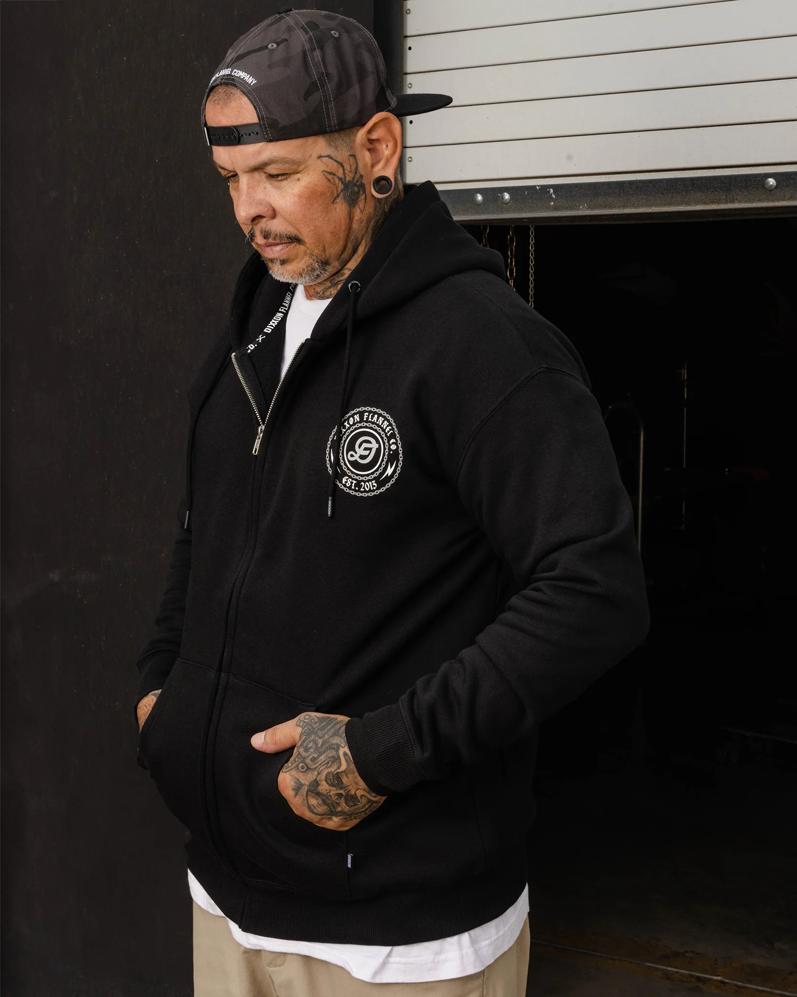 Gray & White Linked Zip Up Hoodie - Black - Image 4