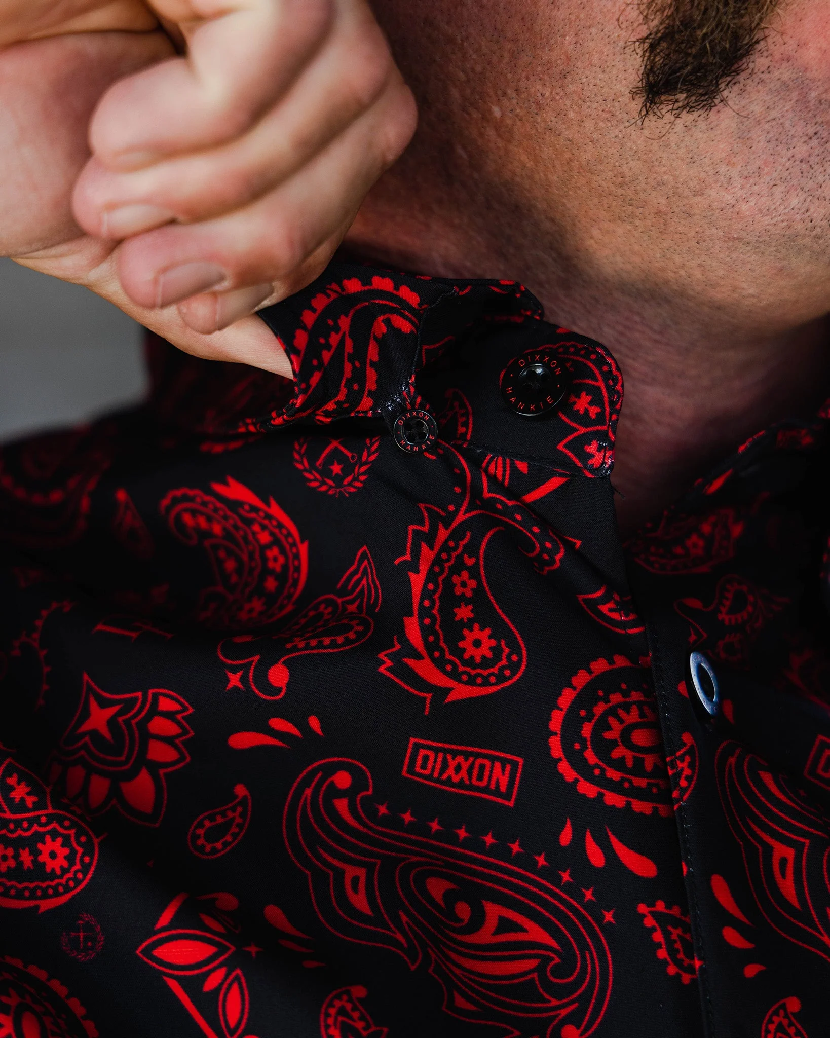 Hankie Party Shirt - Black & Red - Image 4