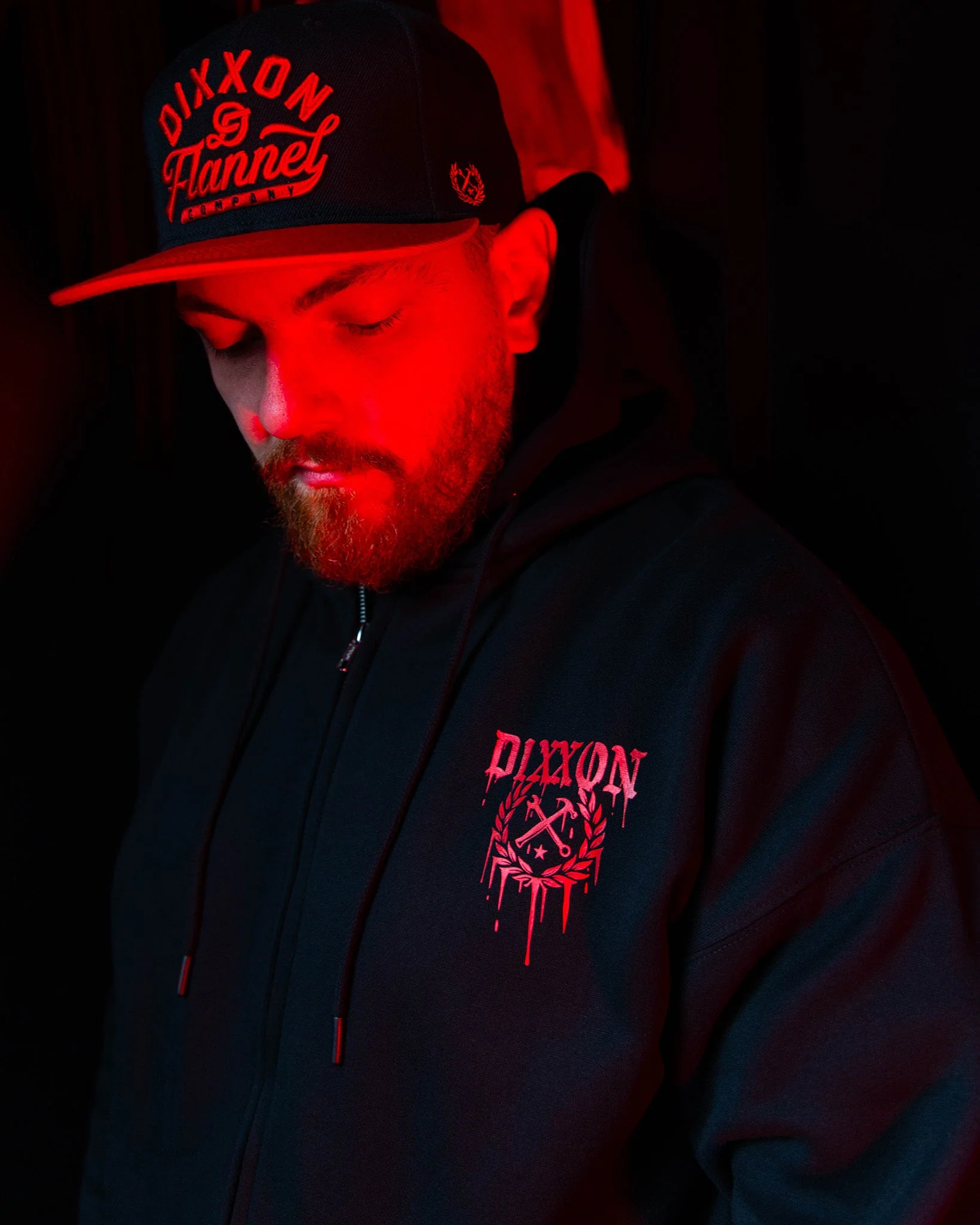 Terror Zip Up Hoodie - Black - Image 4