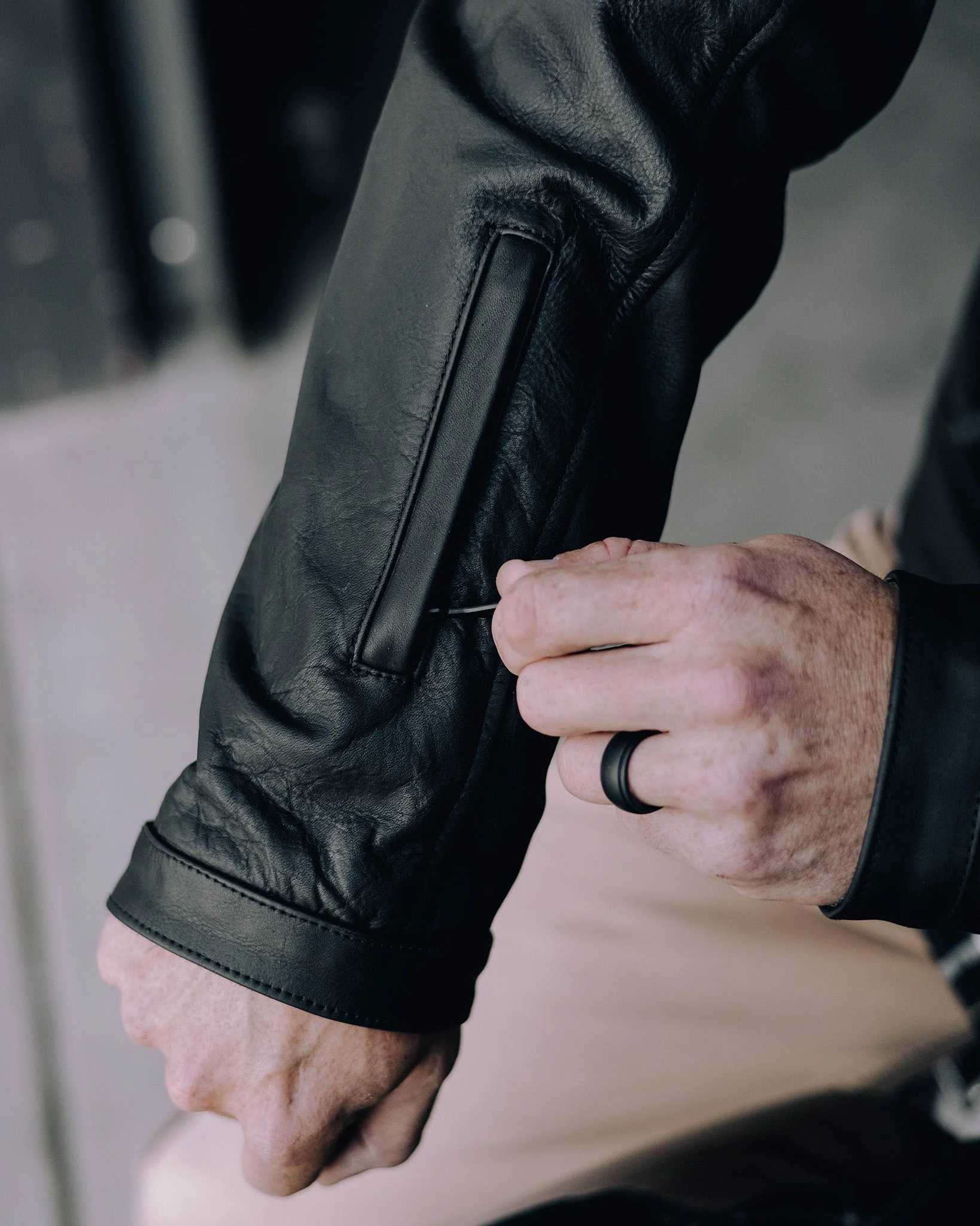 Hudson Leather Jacket - Black - Image 12