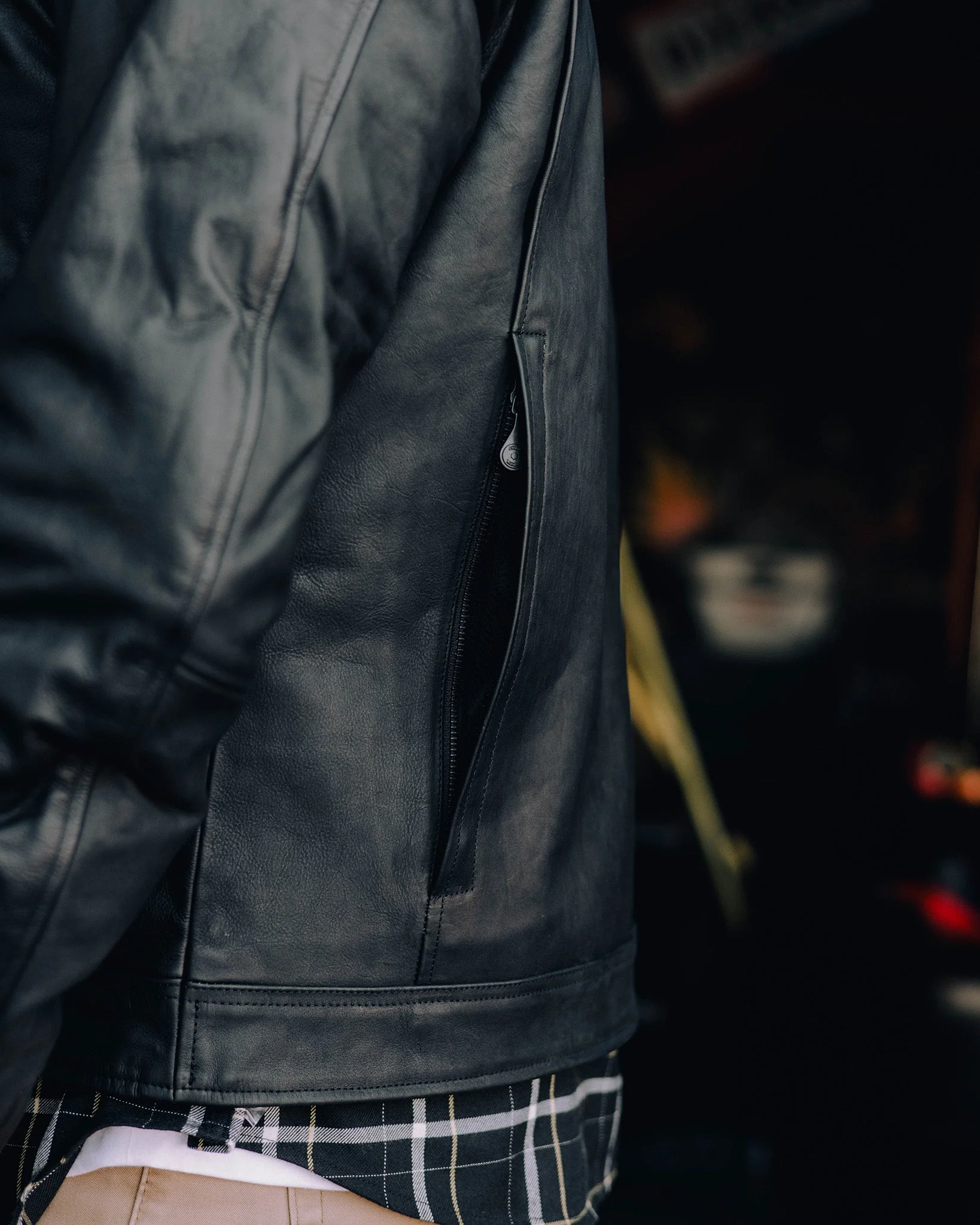 Hudson Leather Jacket - Black - Image 9
