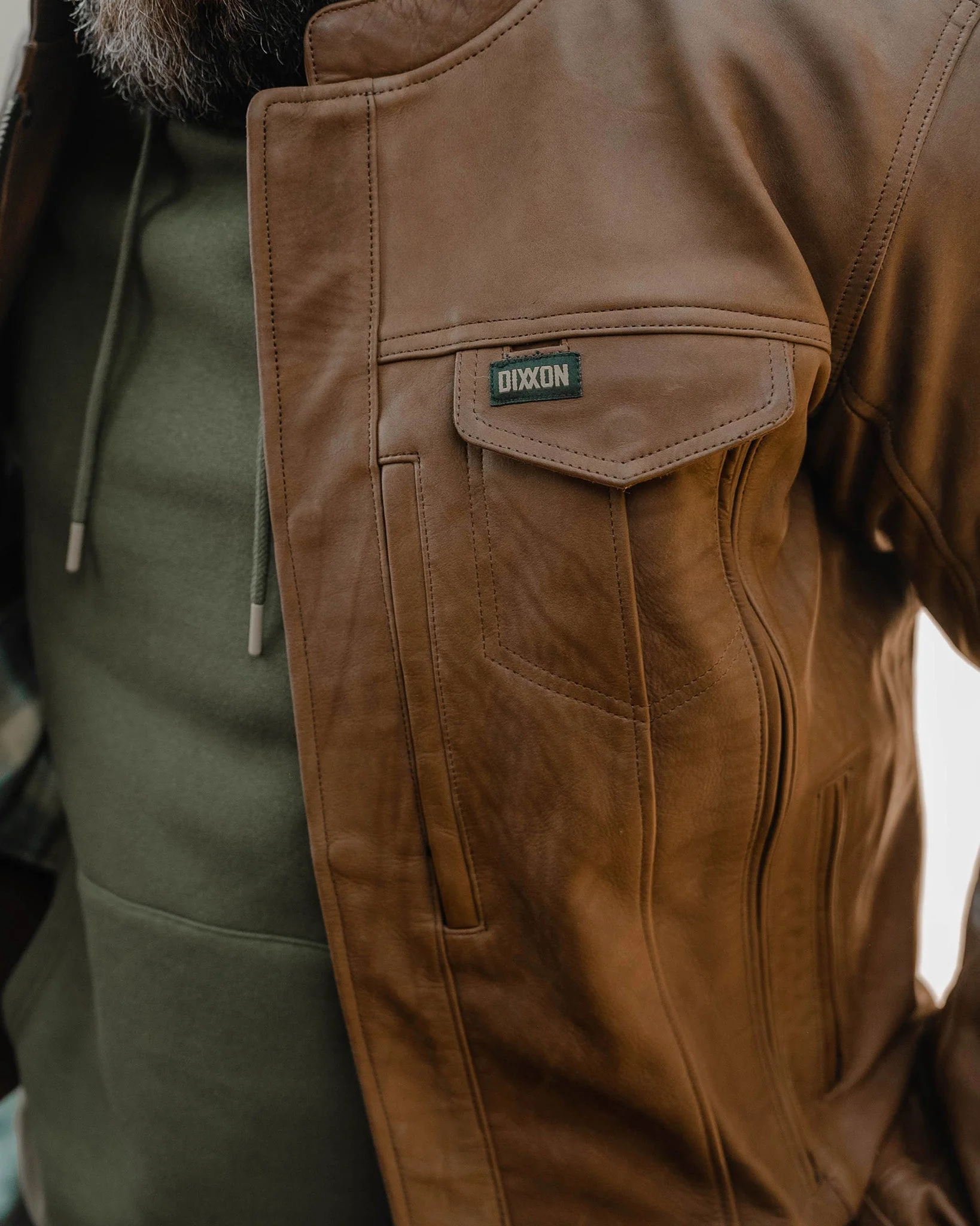 Hudson Leather Jacket - Mohagany - Image 6