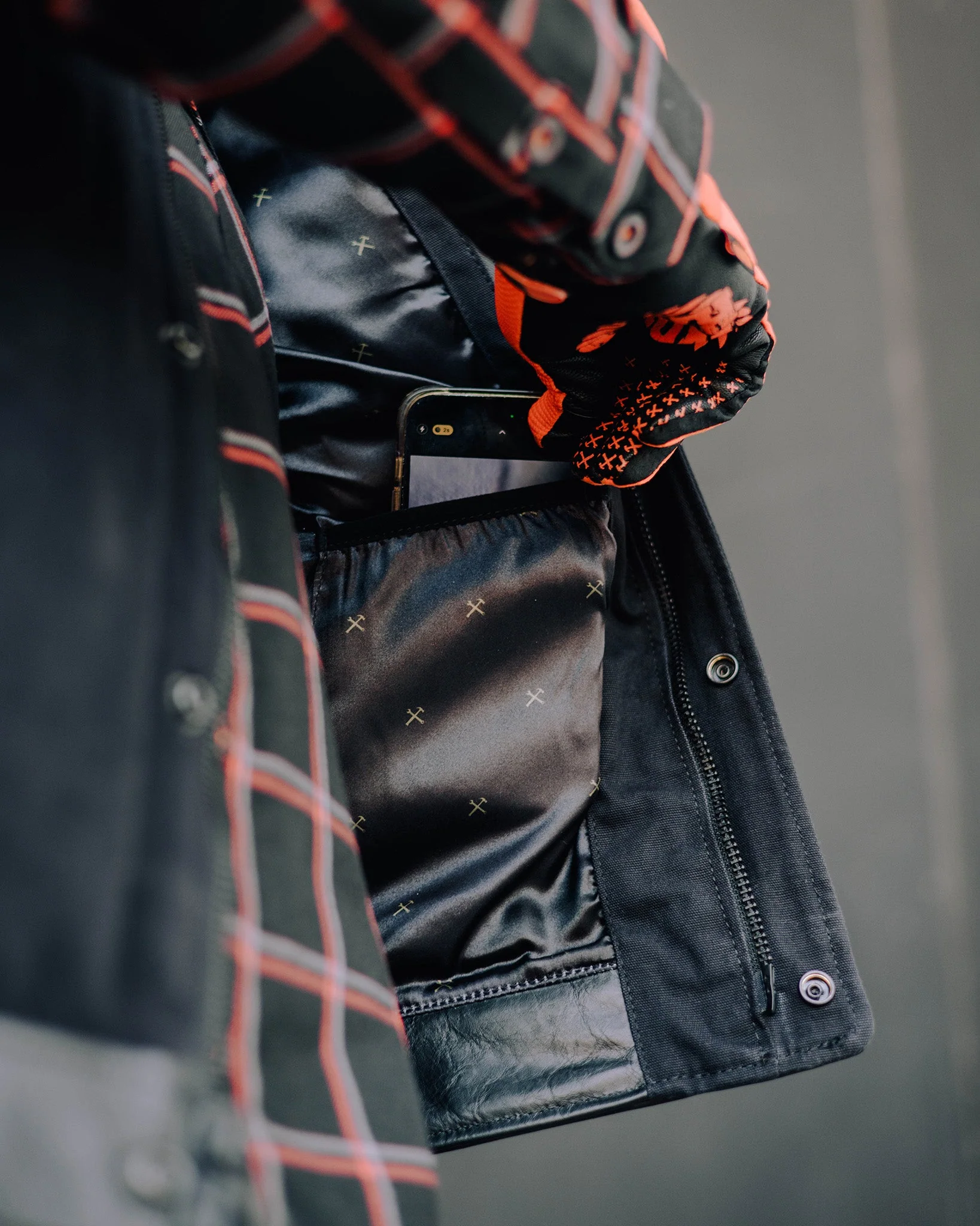Jackson Leather & Canvas Vest - Black - Image 7