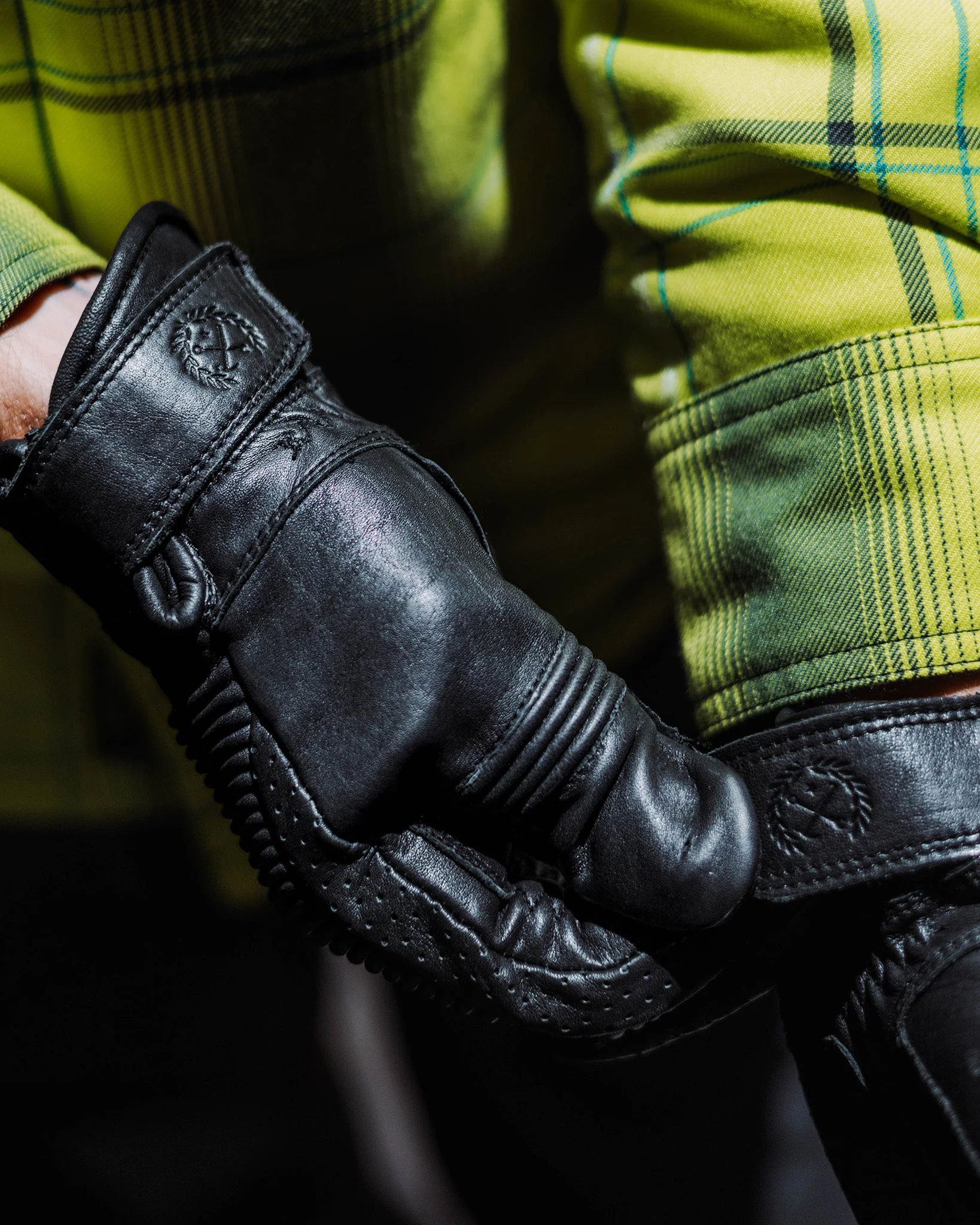 Jasper Leather Moto Gloves - Black - Image 2