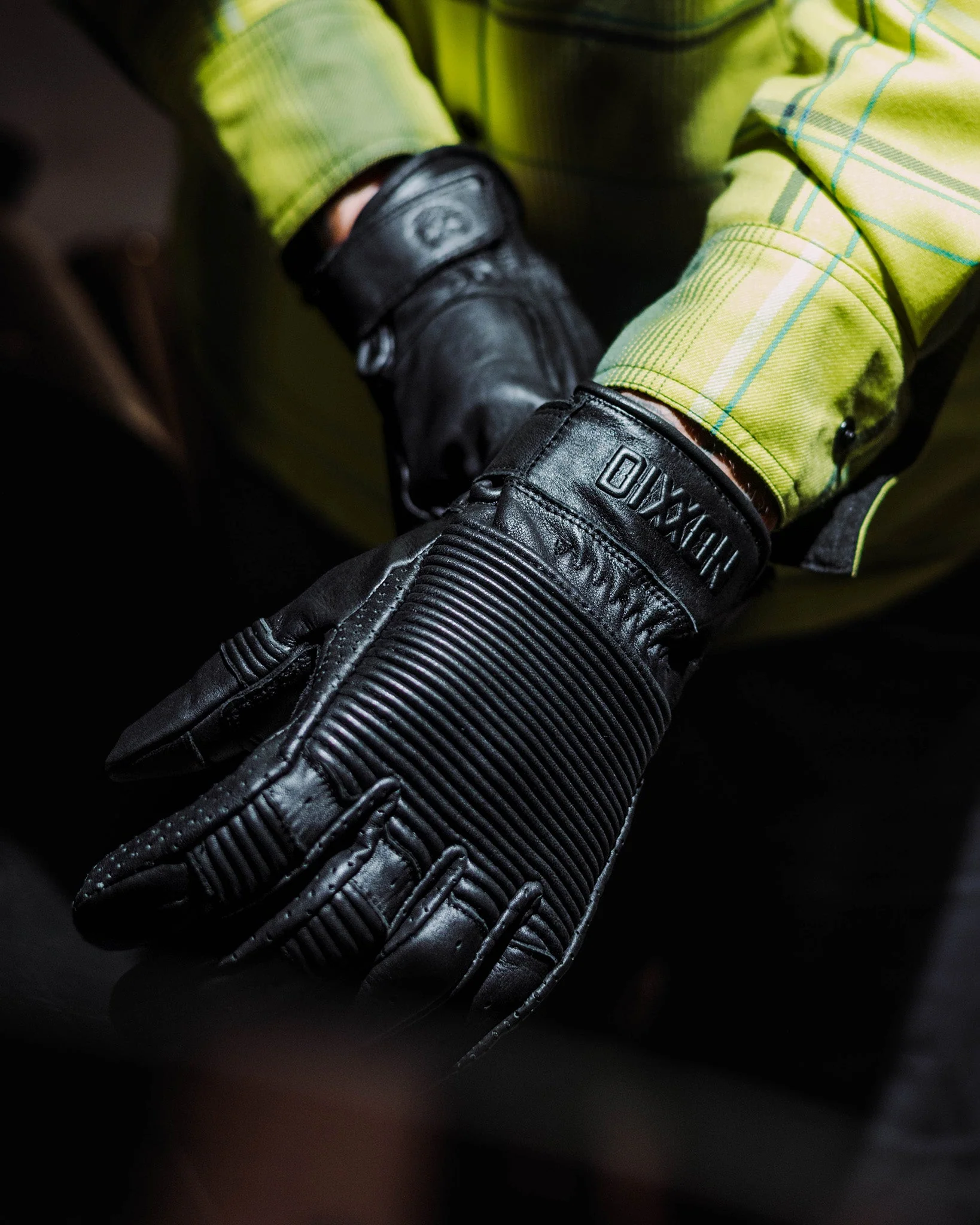 Jasper Leather Moto Gloves - Black - Image 3