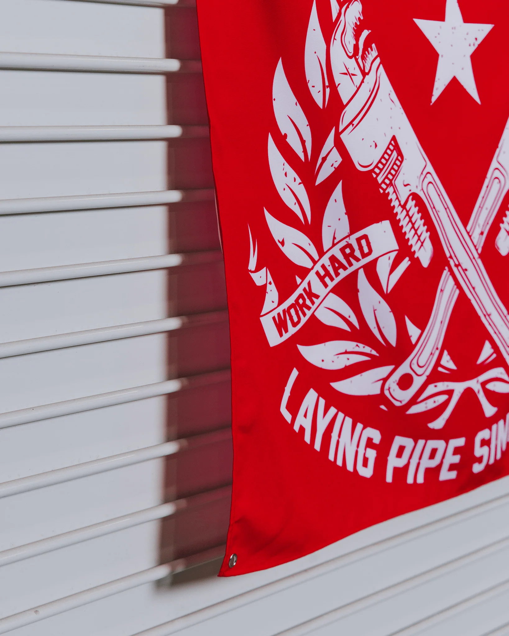 Laying Pipe Garage Banner - 36" x 36" - Image 2