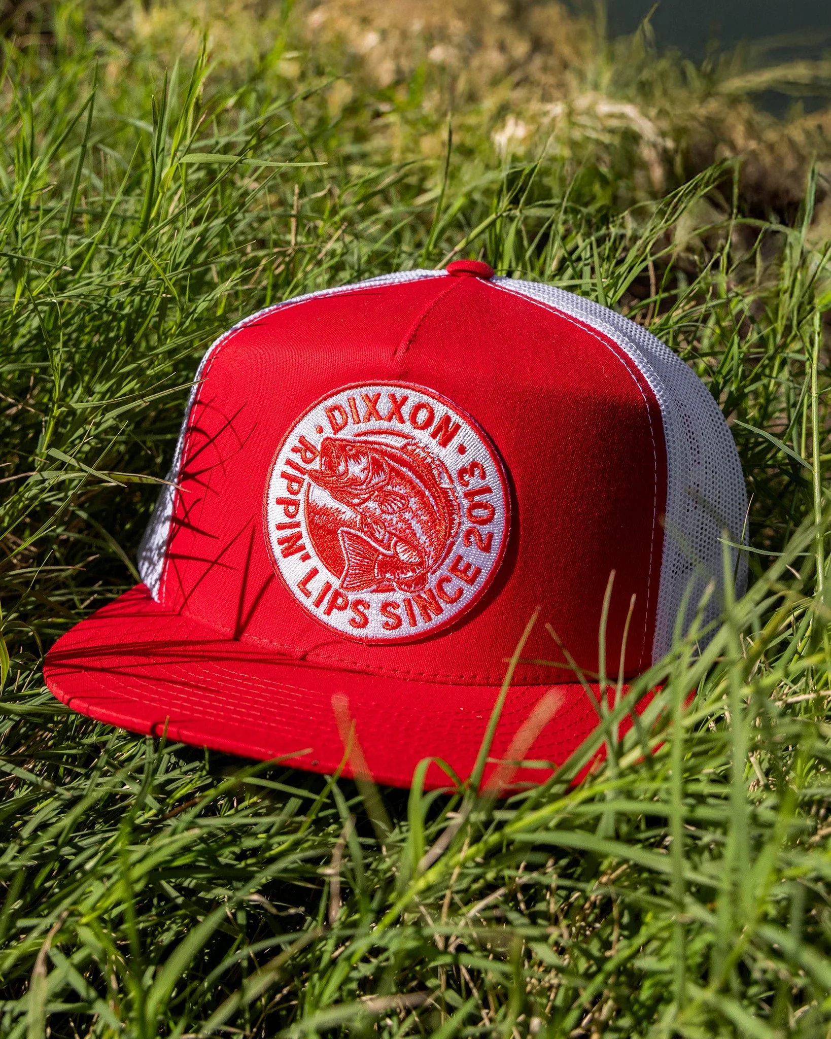 Lip Ripper Flat Bill Trucker Snapback - Red & White - Image 3