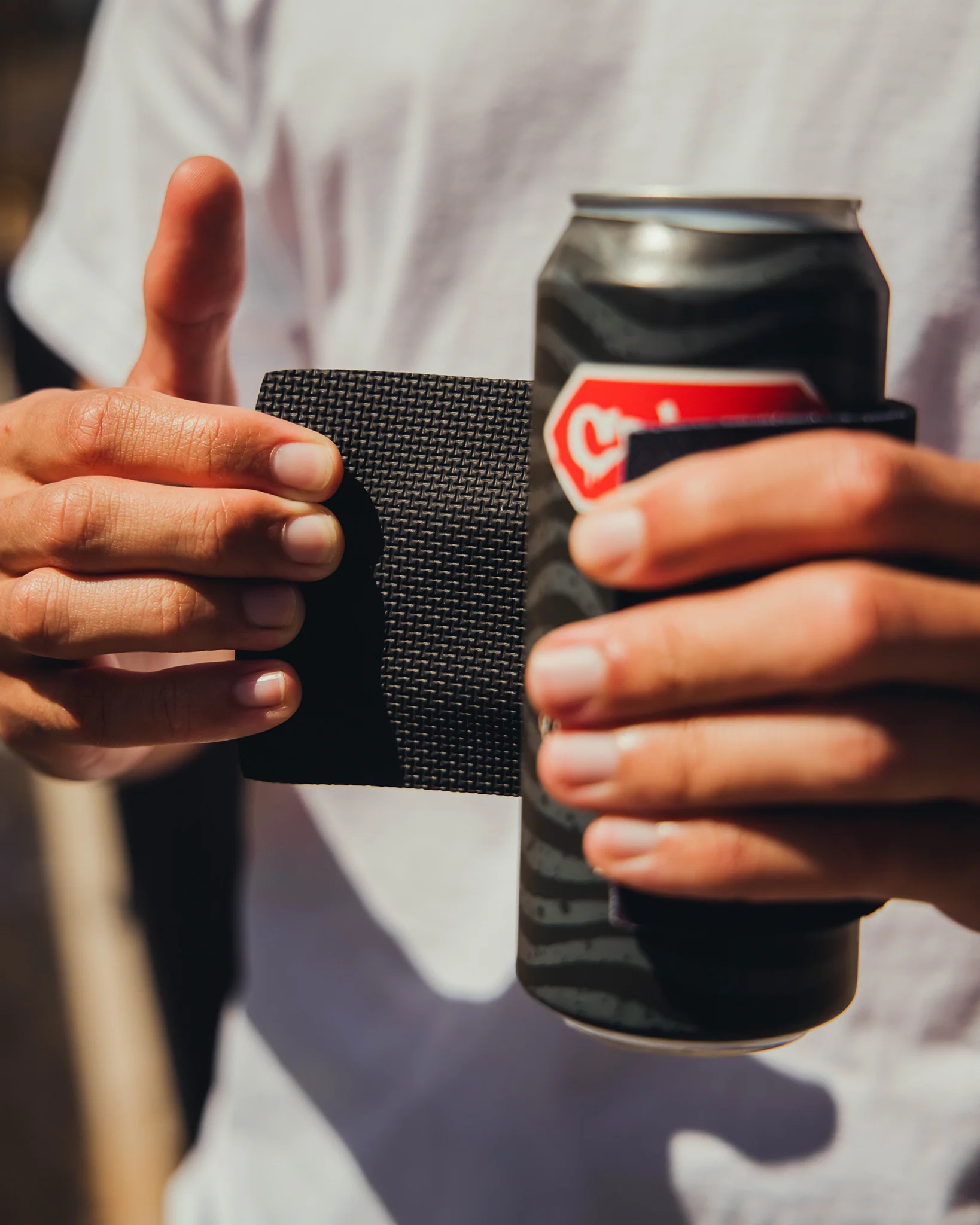 Live Free Quality Goods Snap Koozie Can Cooler - Image 2