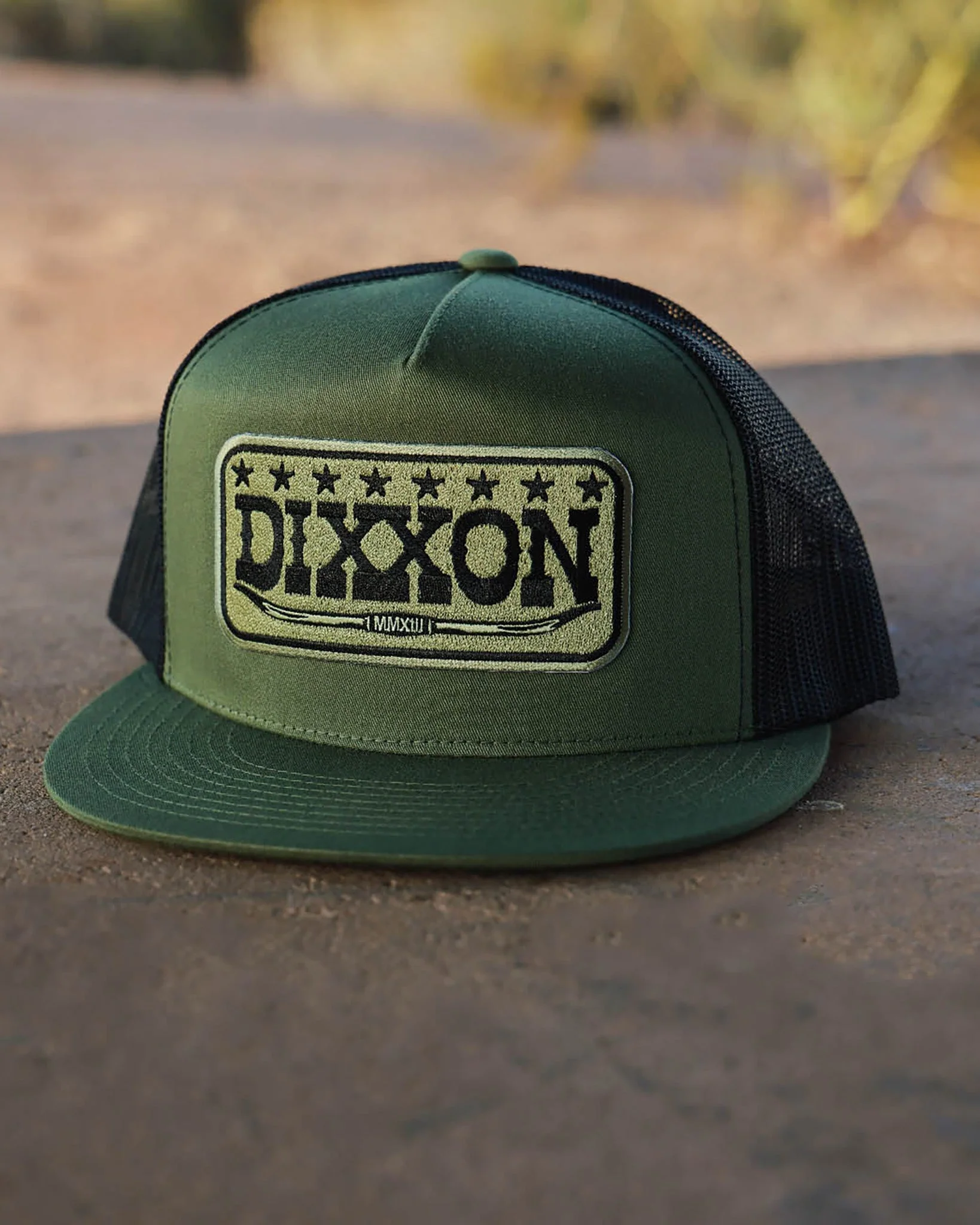 Longhorn Flat Bill Trucker Snapback - O.D. Green & Black - Image 2