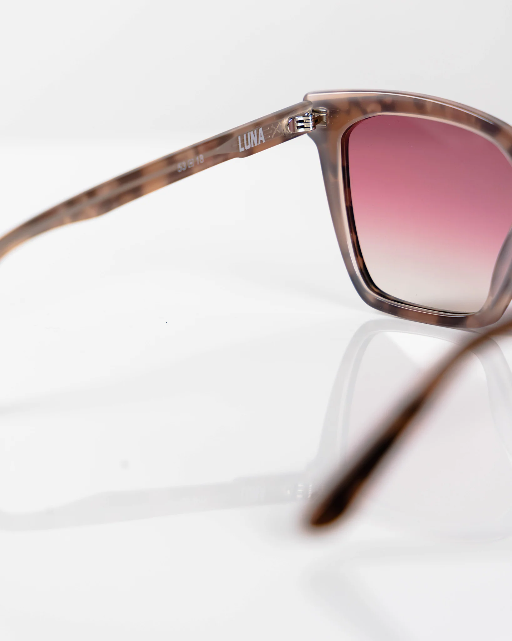 Luna Sunglasses - Mauve Tortoise & Pink Gradient - Image 8