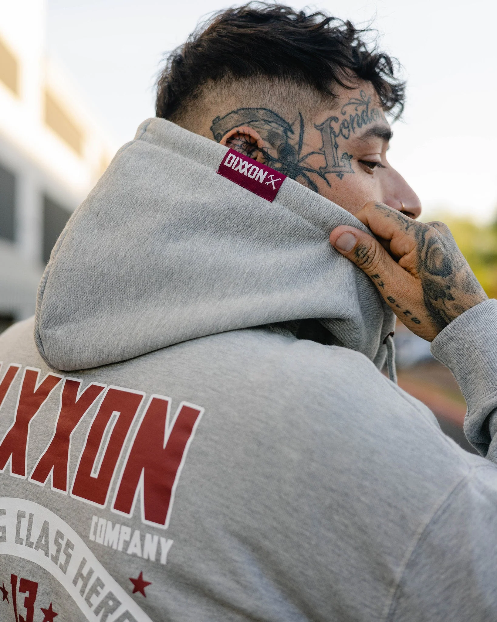 Maroon Weld Zip Up Hoodie - Heathered Gray - Image 3