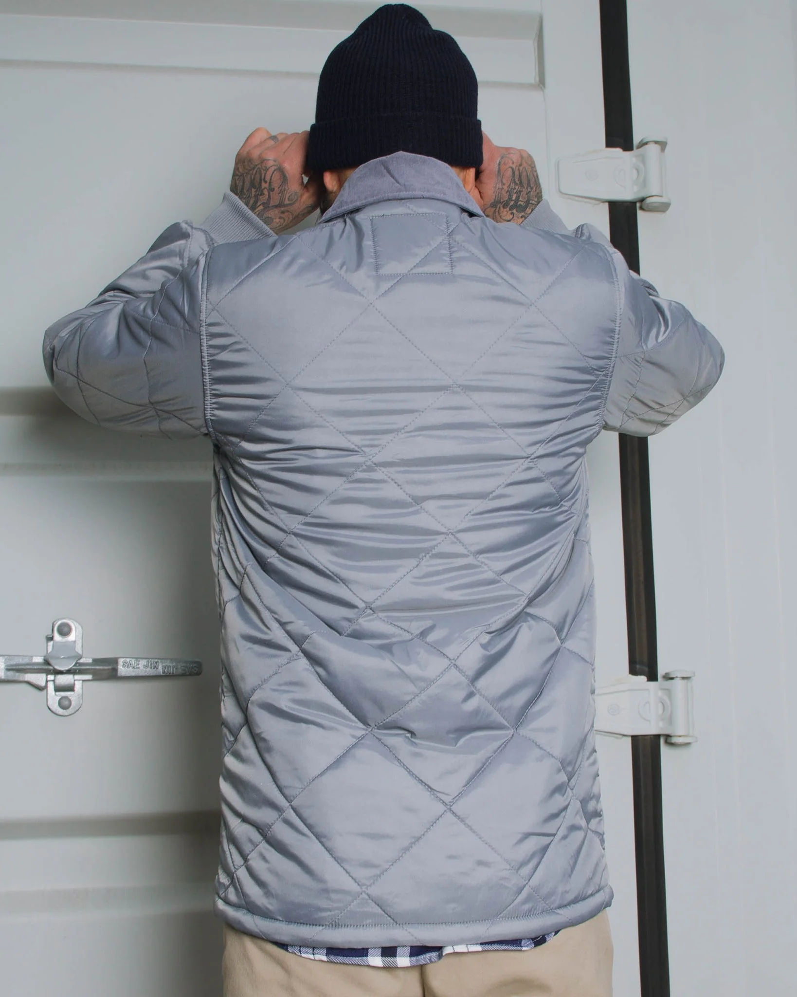 Morning Fog Diamond Stitch Quilted Jacket - Image 5