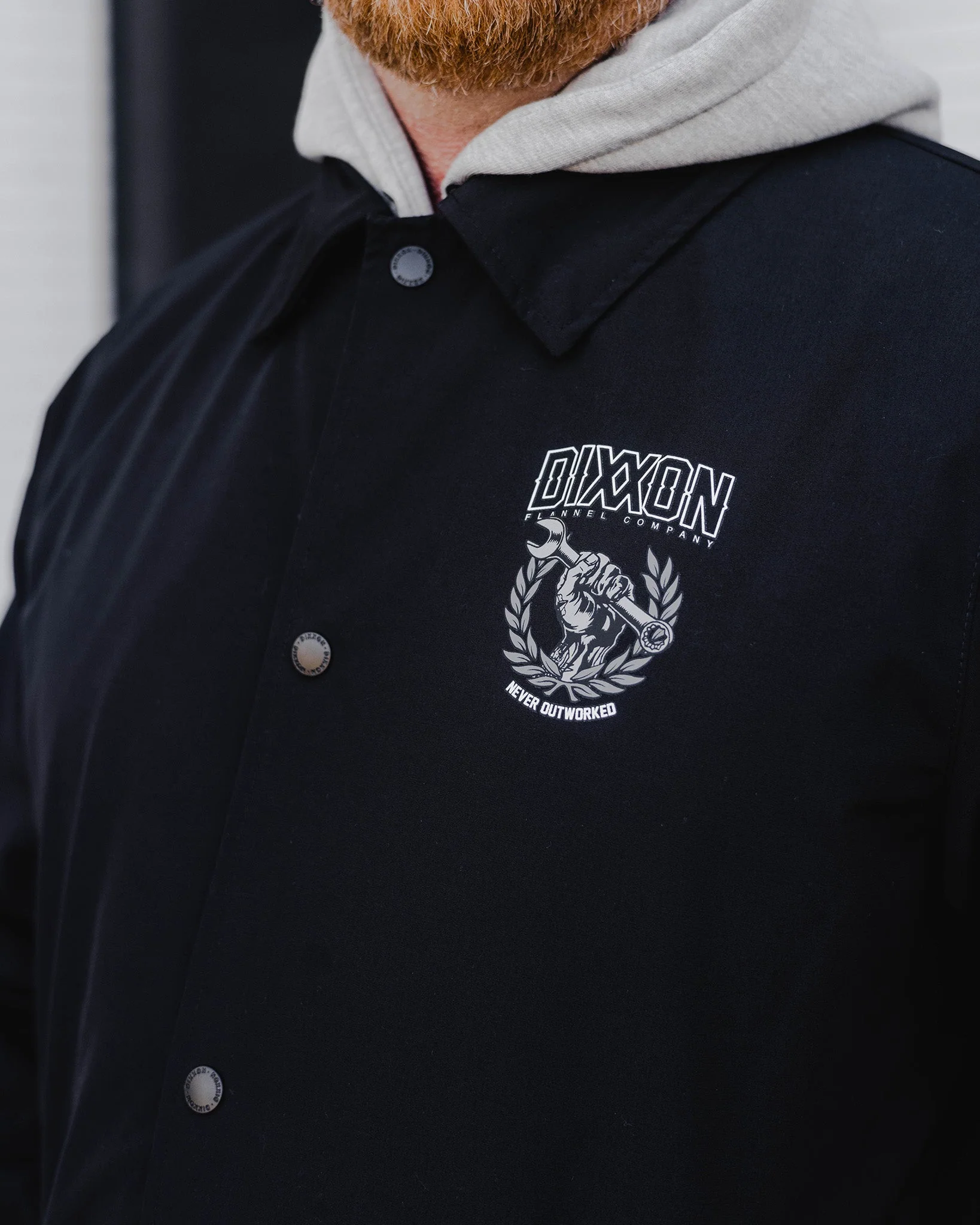 Never Outworked Coaches Jacket - Black - Image 5