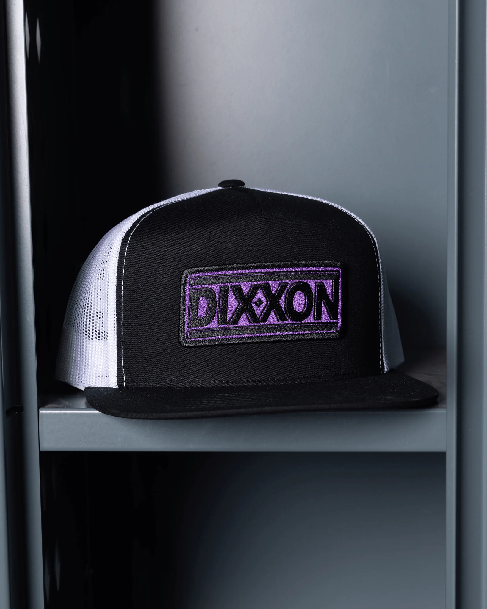 New Wave Flat Bill Trucker Snapback - Black & Purple - Image 2