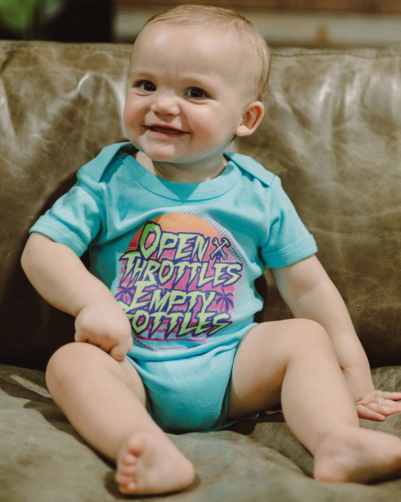 Open Throttles Empty Bottles Onesie - Image 3