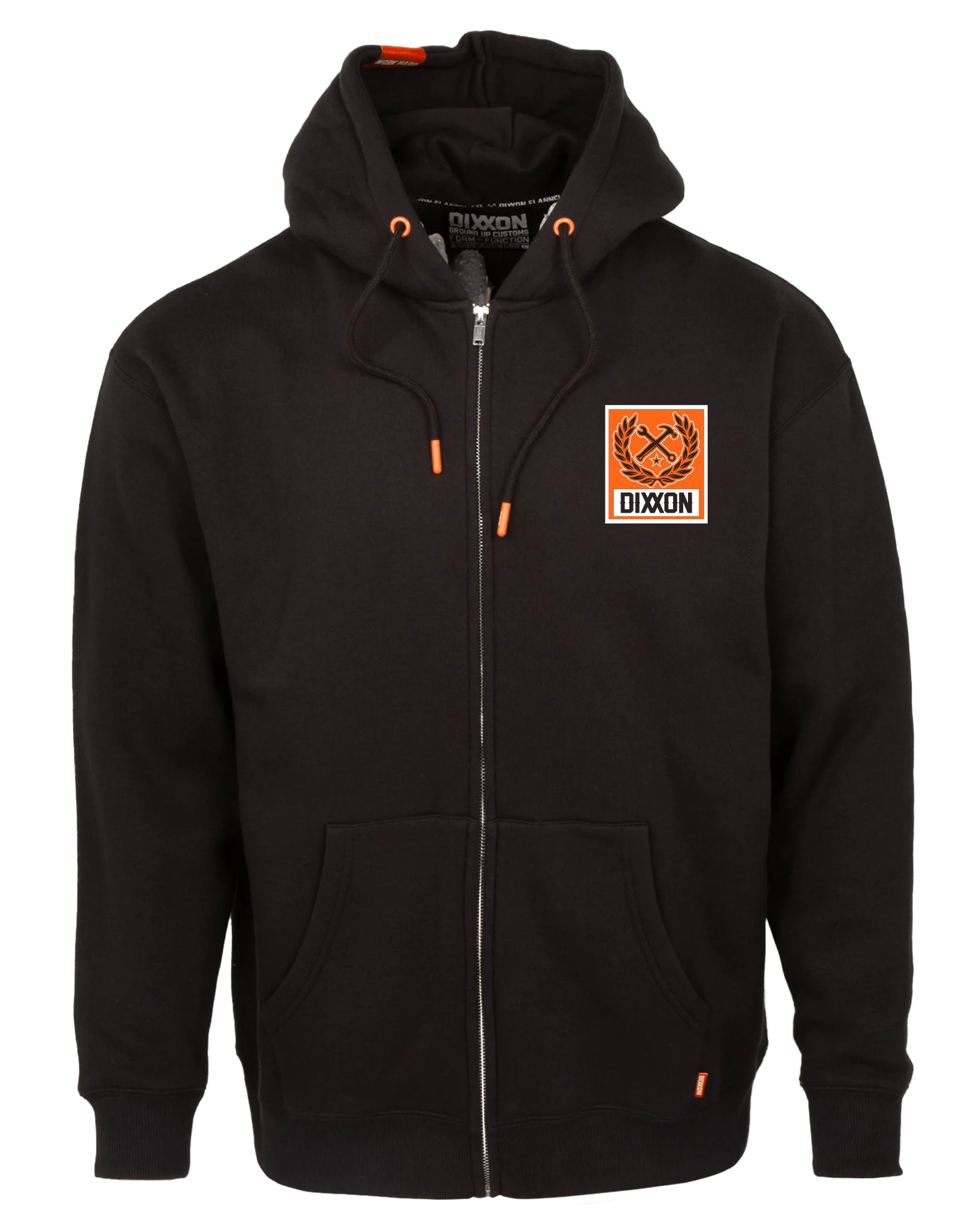 Orange Box Crest Zip Up Hoodie - Black - Image 3