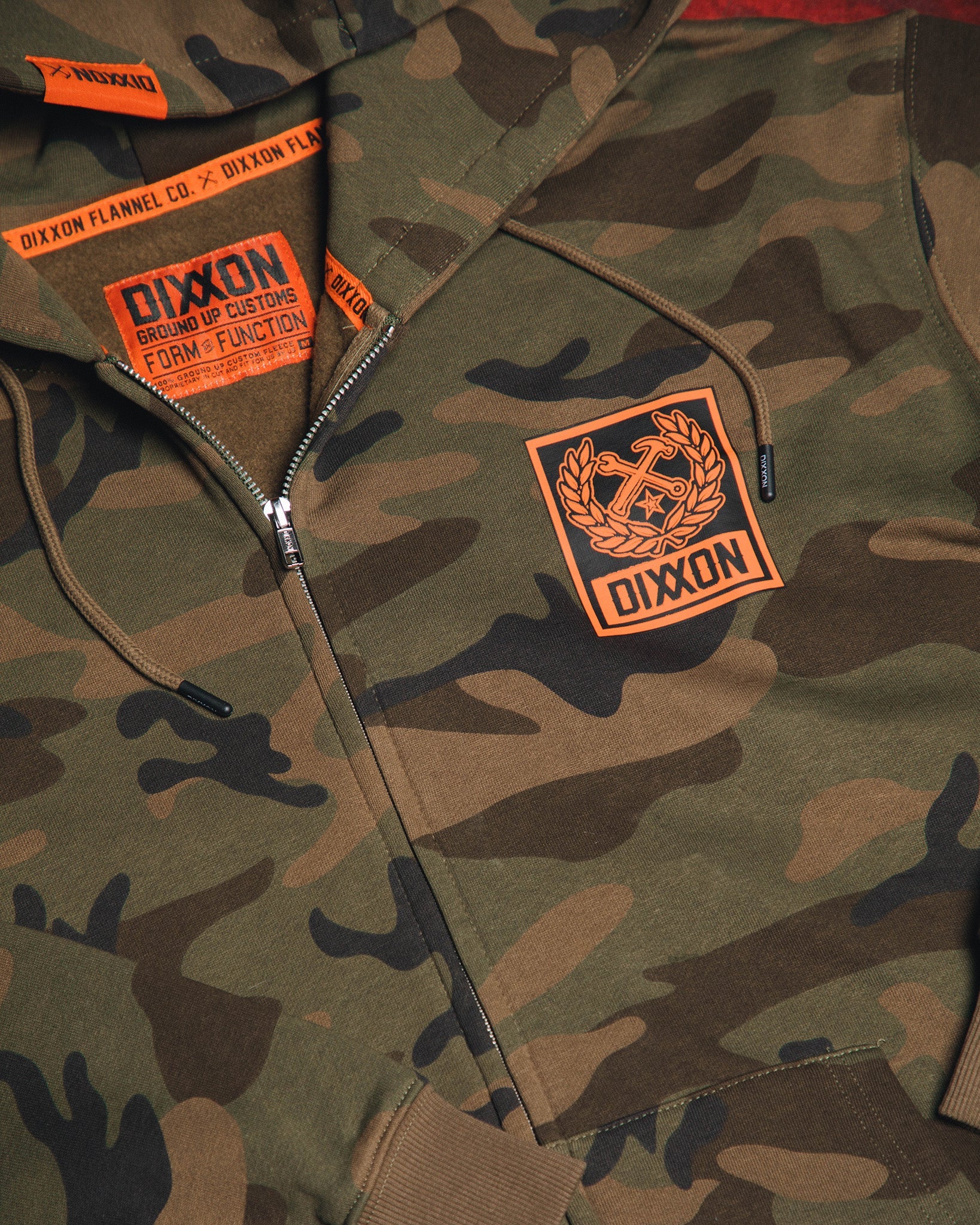 Orange Box Crest Zip Up Hoodie - Camo - Image 2