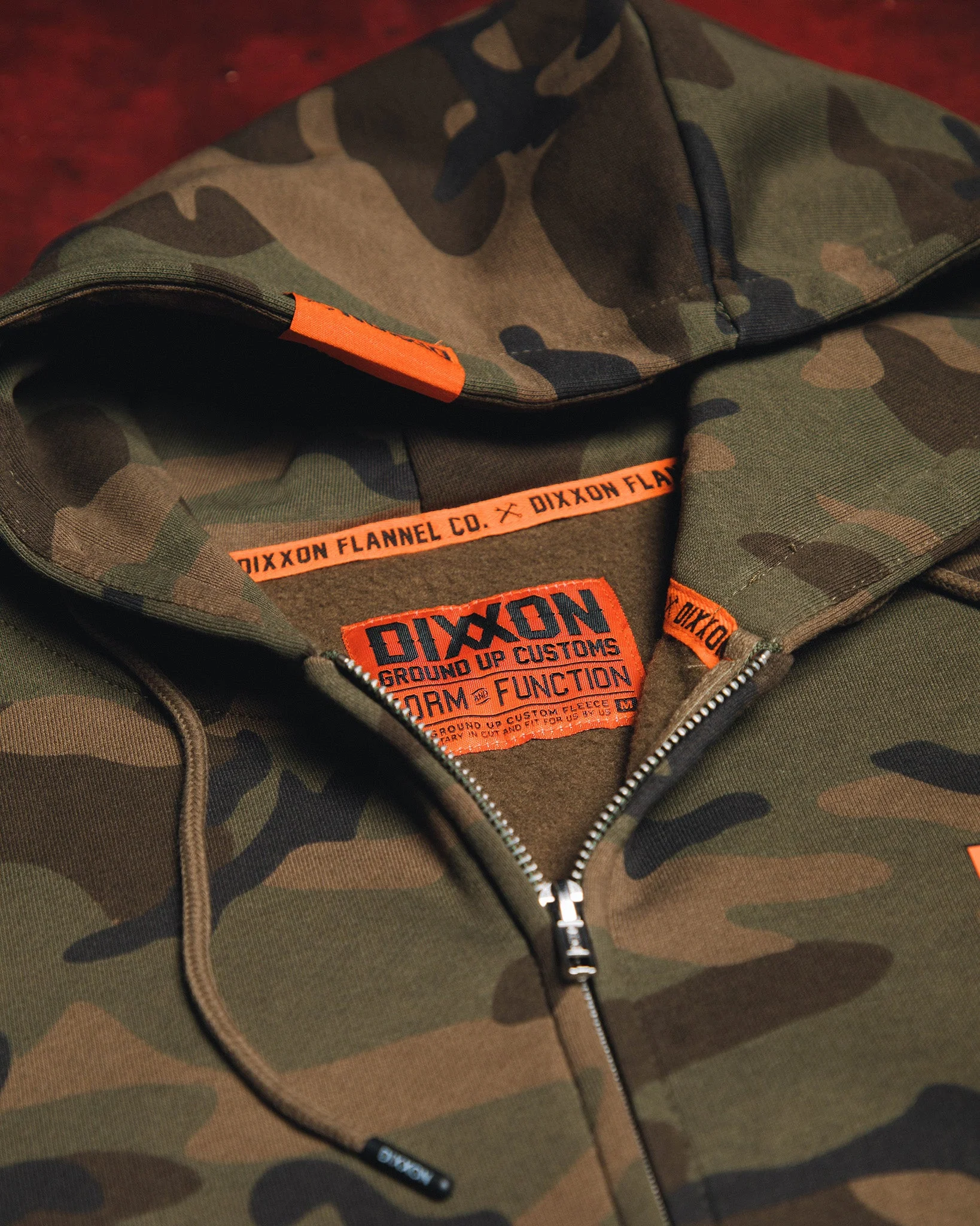 Orange Box Crest Zip Up Hoodie - Camo - Image 3
