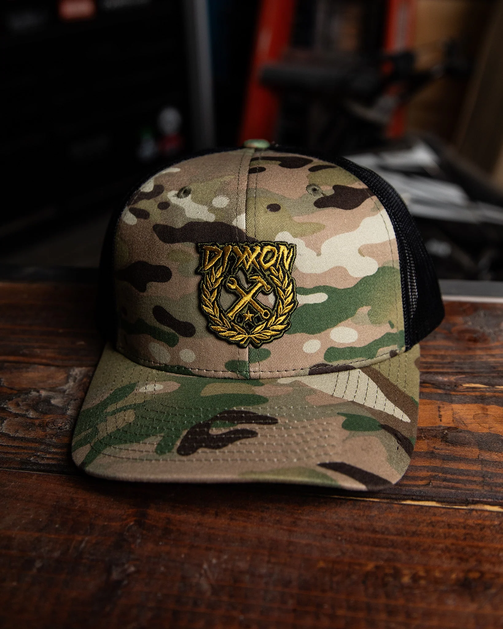 Party Crest Curved Bill Trucker Snapback - O.D. Green - Image 3