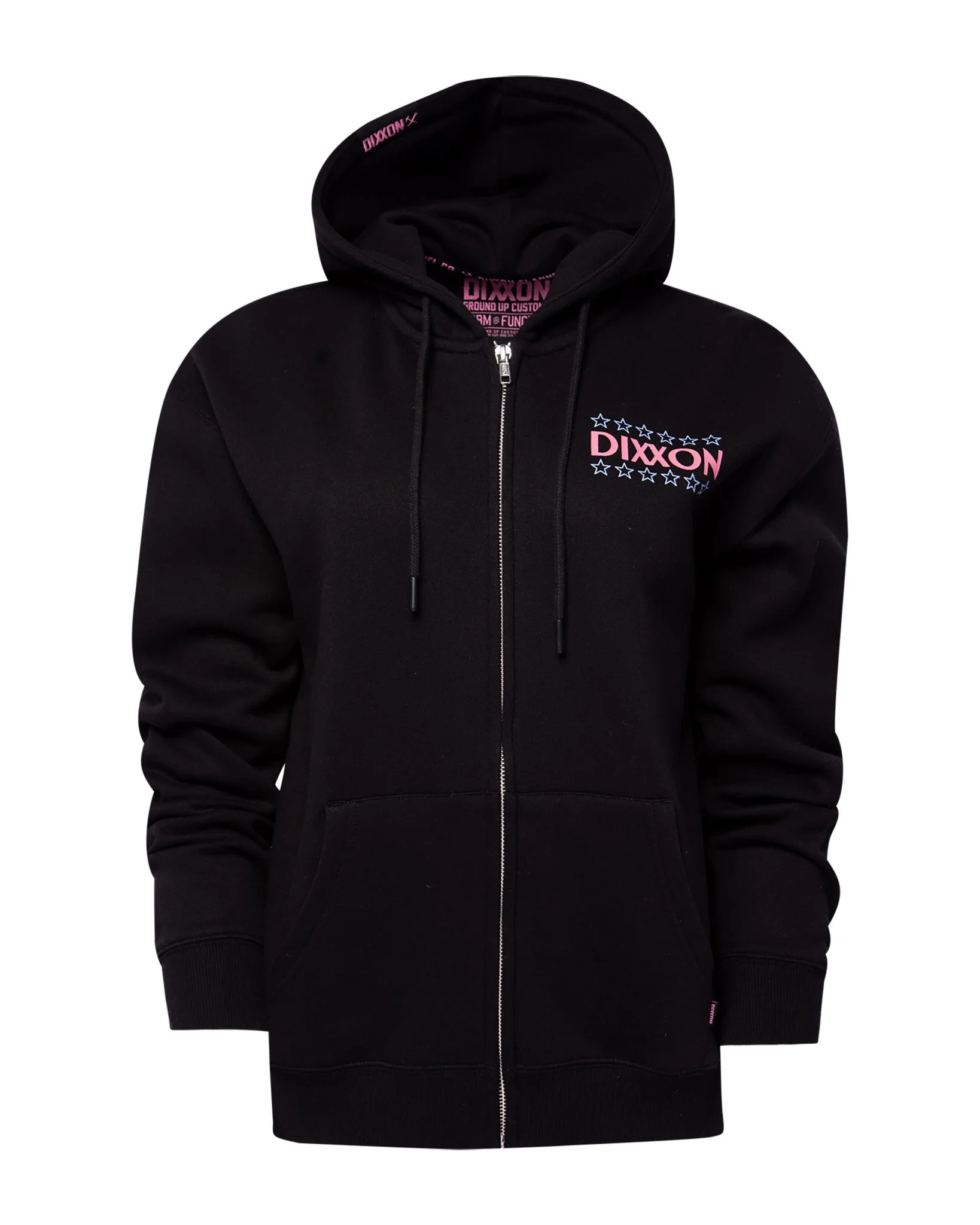 Women's Pink Plaid Palace Zip Up Hoodie - Black - Image 3