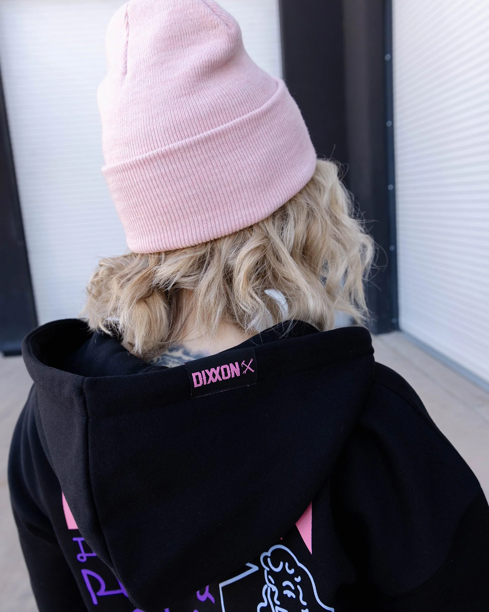 Women's Pink Plaid Palace Zip Up Hoodie - Black - Image 6