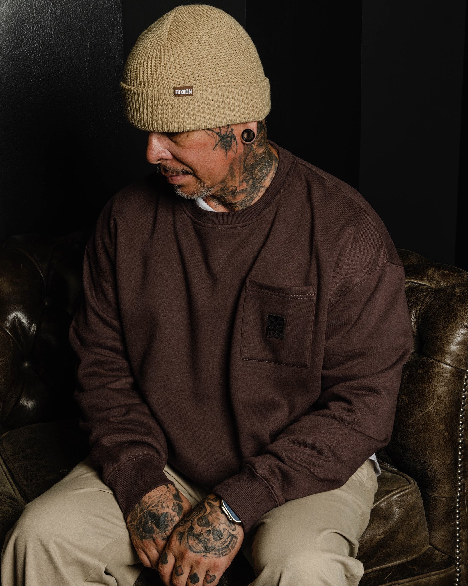 Pocket Crewneck - Brown - Image 5