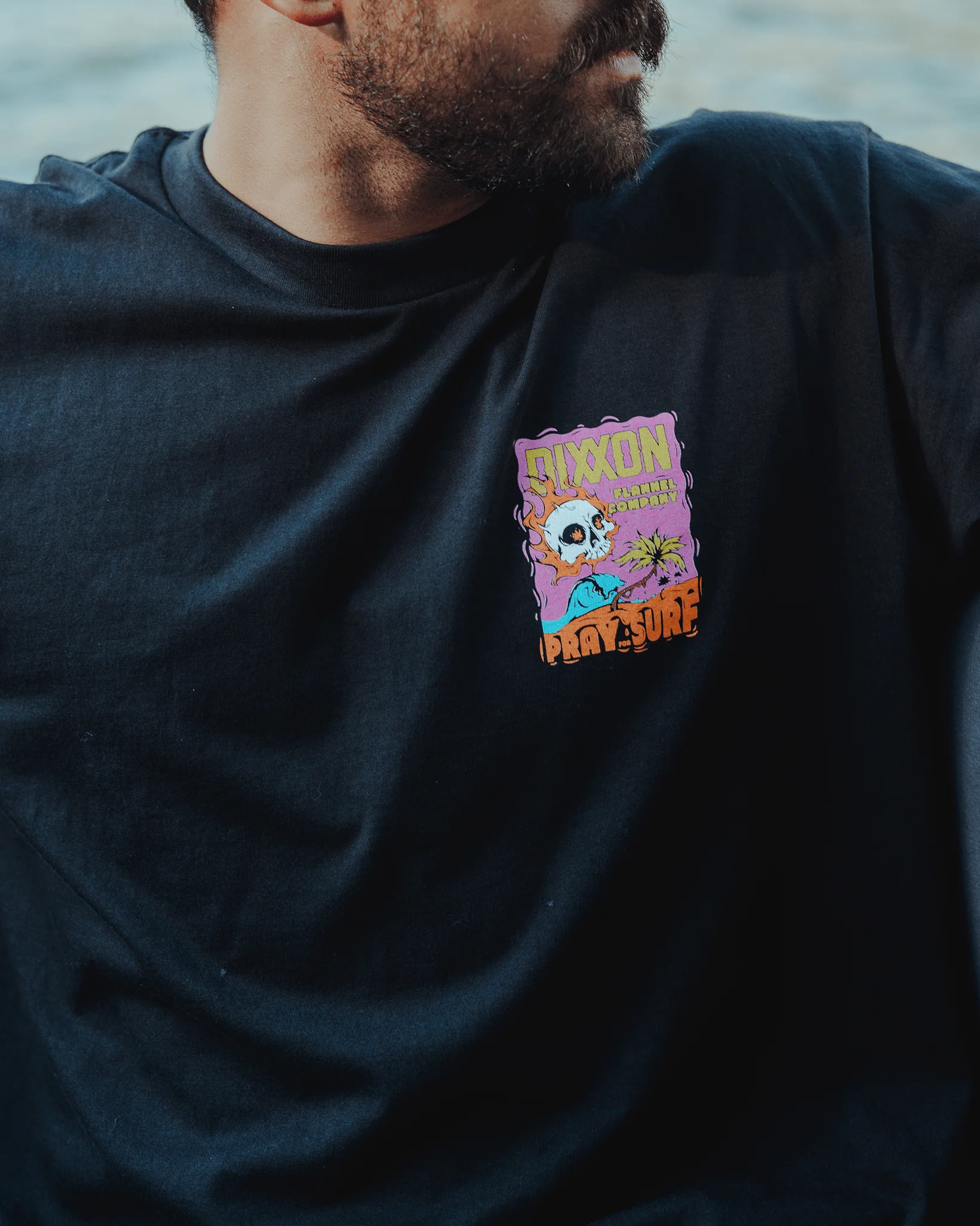 Pray for Surf T-Shirt - Black - Image 4