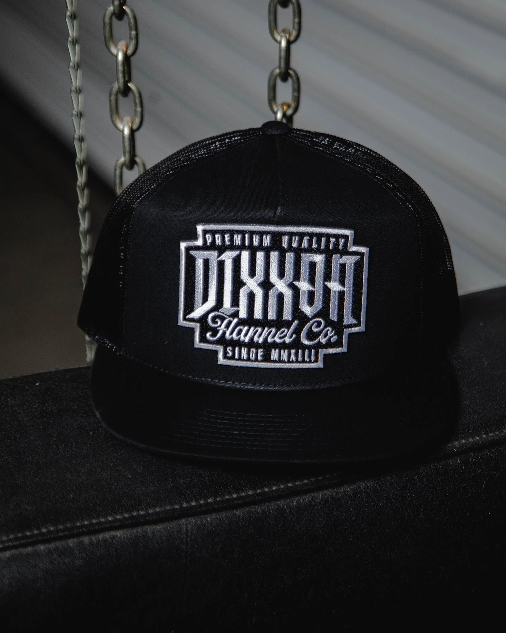 Premo Flat Bill Trucker Snapback - Black & White - Image 2