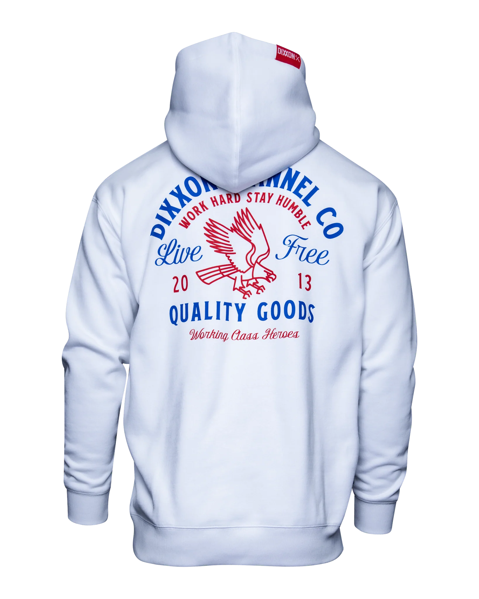 Red & Blue Quality Goods Pullover Hoodie - White - Image 2