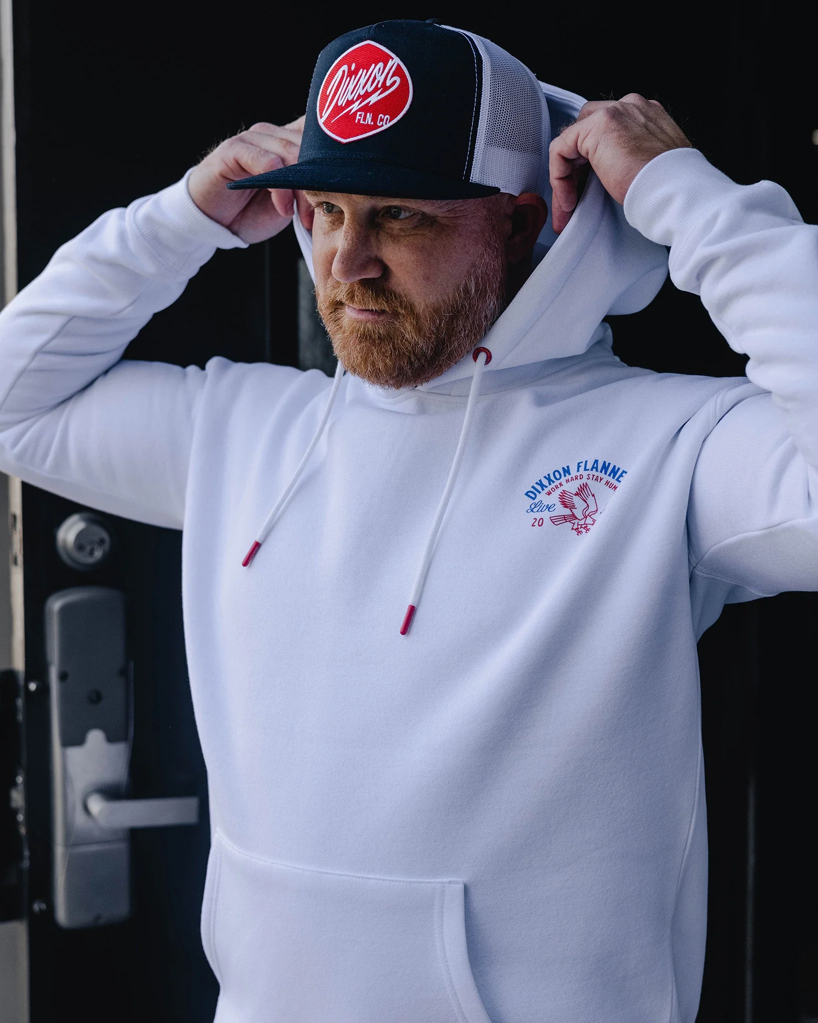 Red & Blue Quality Goods Pullover Hoodie - White - Image 4